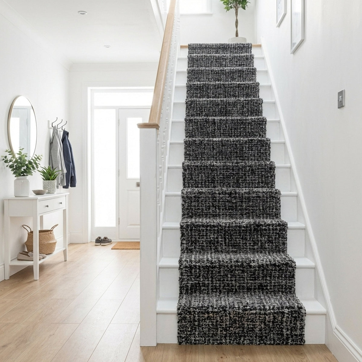 Mehari Dark Gray/Ivory 23160-8268 Stair Runner