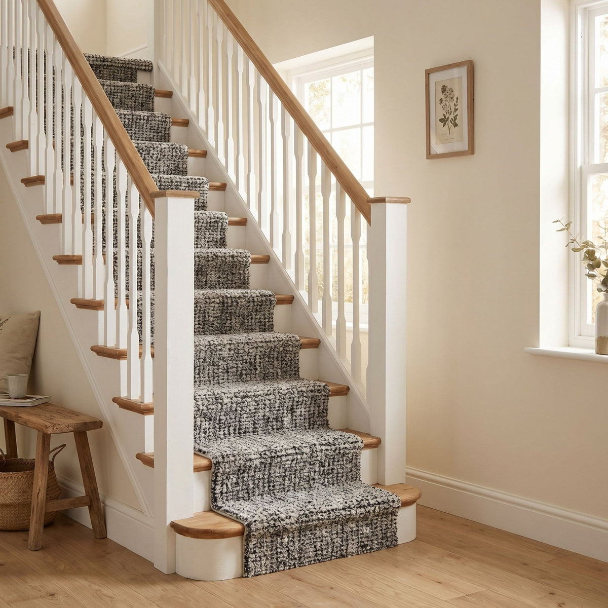 Mehari Gray/Ivory 23160-6288 Stair Runner