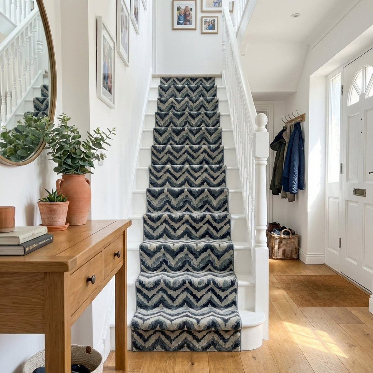 Melody Blue Beige 985018-119 Stair Runner