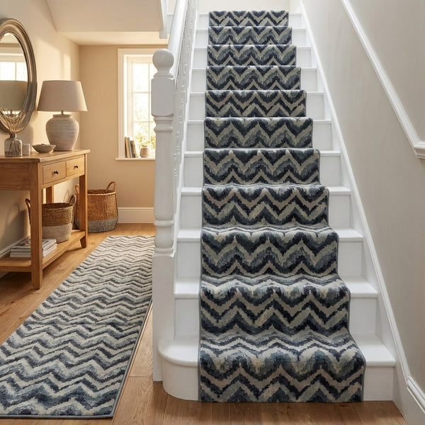 Melody Blue Beige 985018-119 Stair Runner