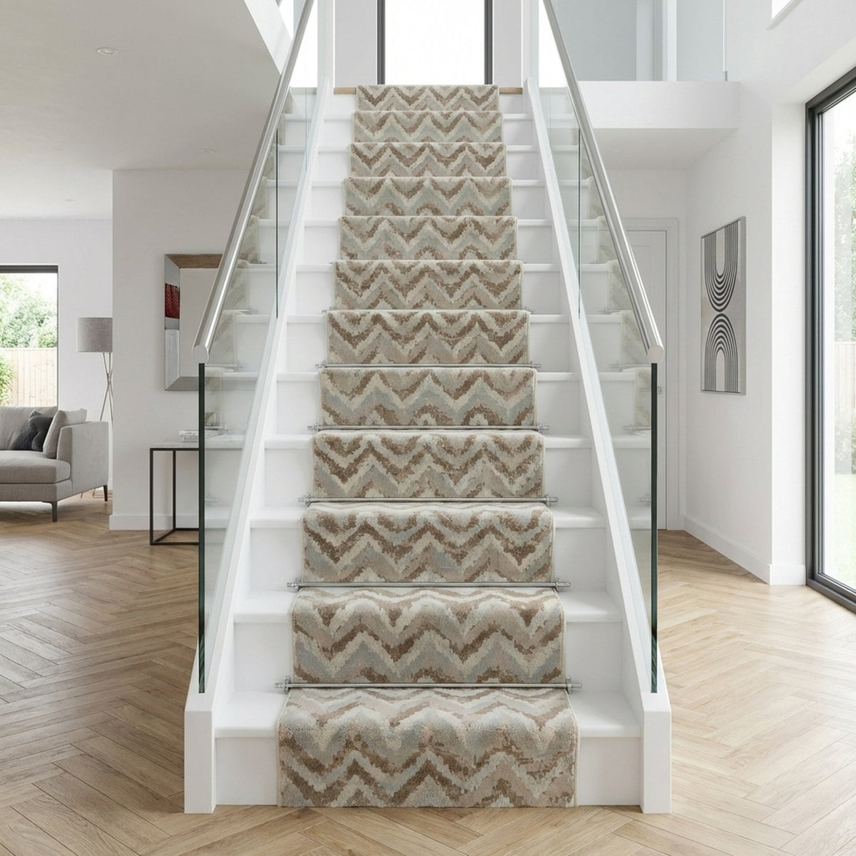 Melody Ivory/Beige 985018-117 Stair Runner