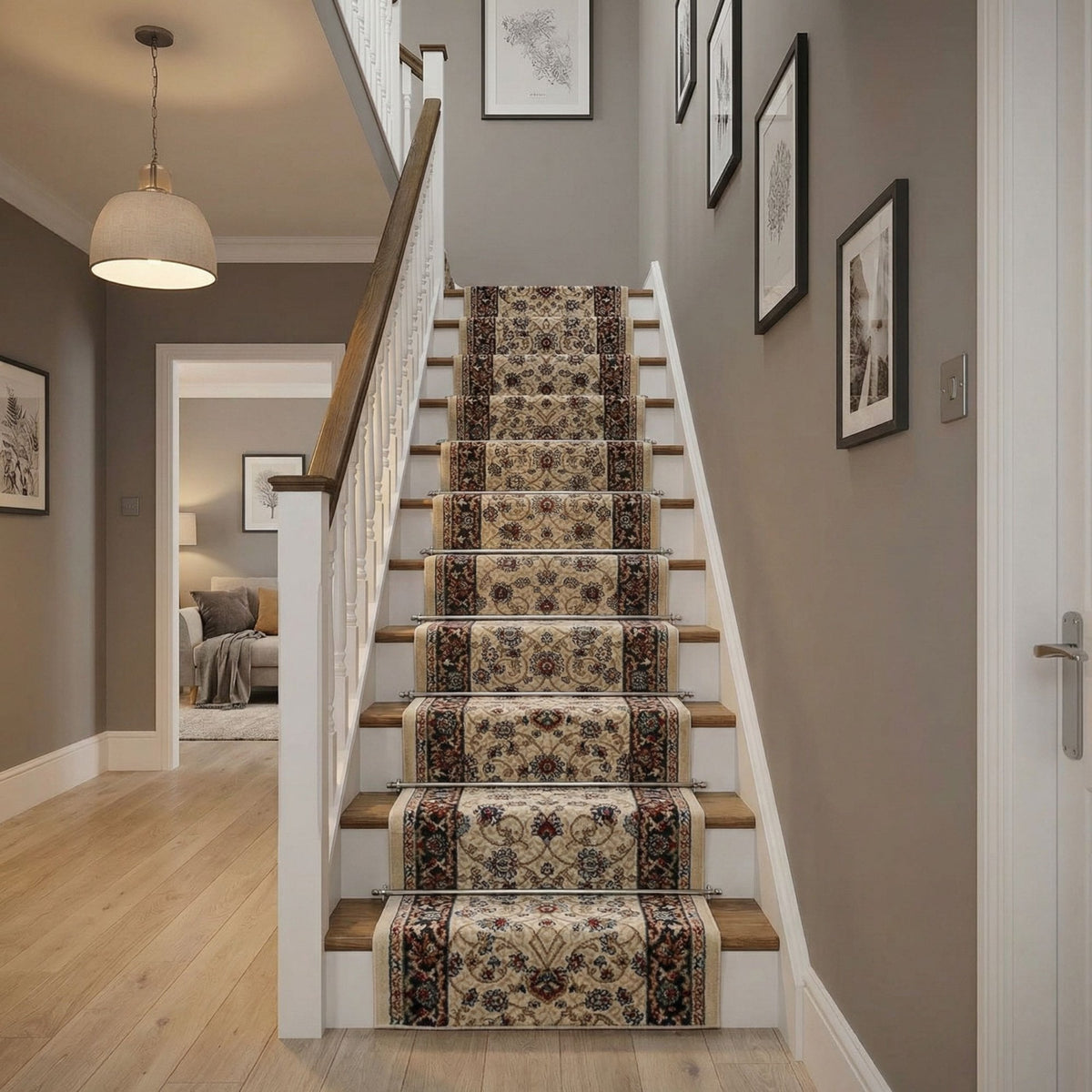 Melody Ivory Red 985022-414 Stair Runner