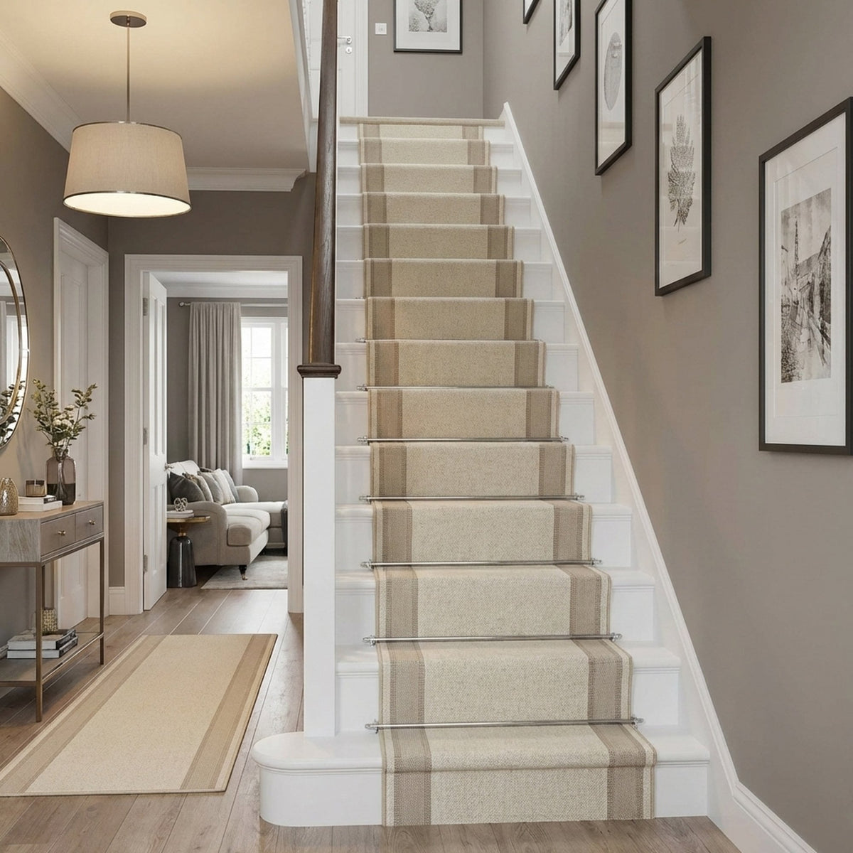 Mysterio Ivoire/Beige 1234-102 Tapis d'escalier