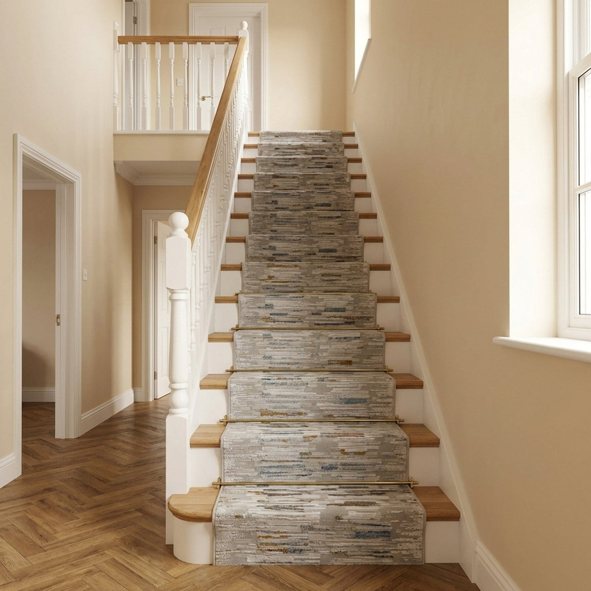 Reha Cream/Gray 1064-190 Stair Runner