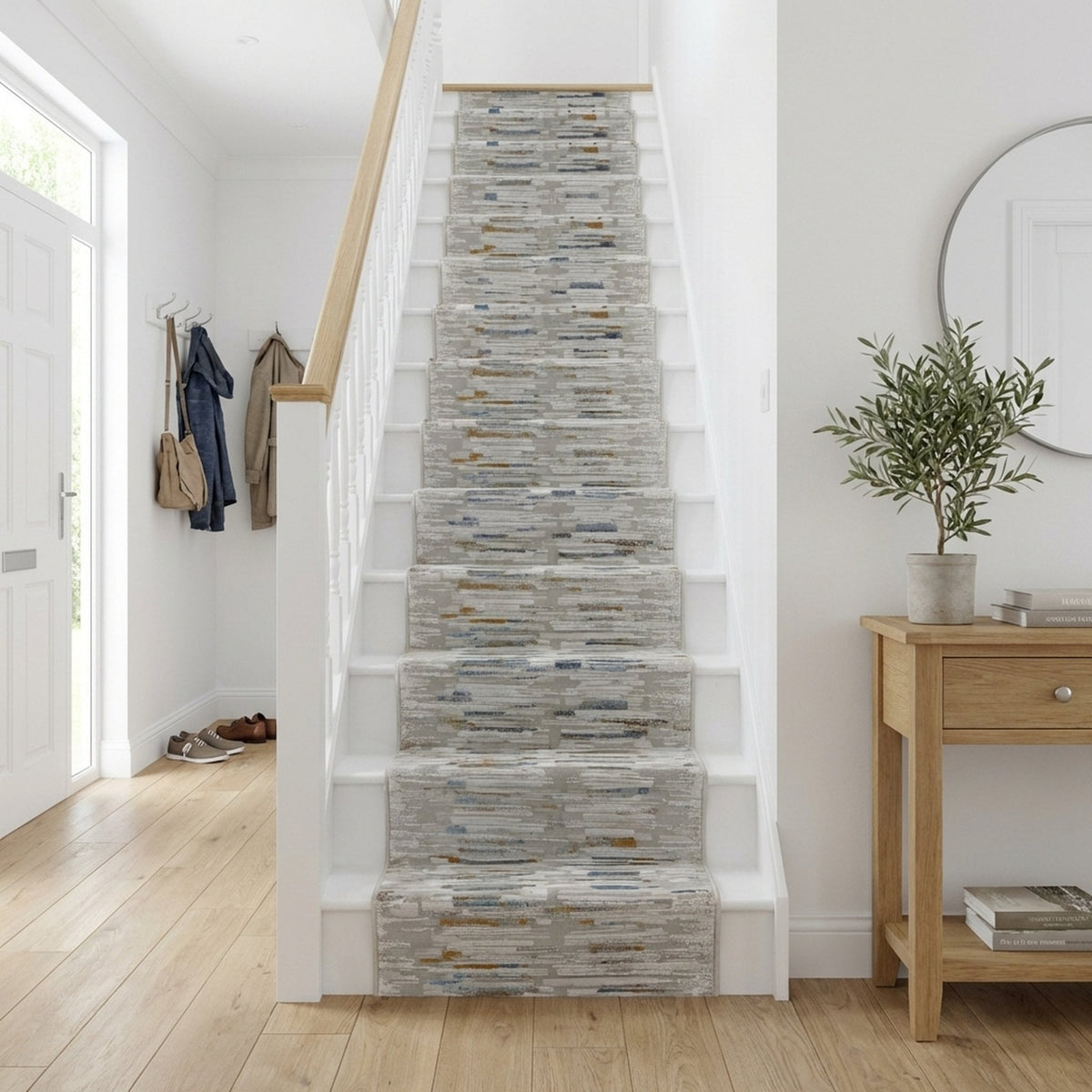 Reha Cream/Gray 1064-190 Stair Runner