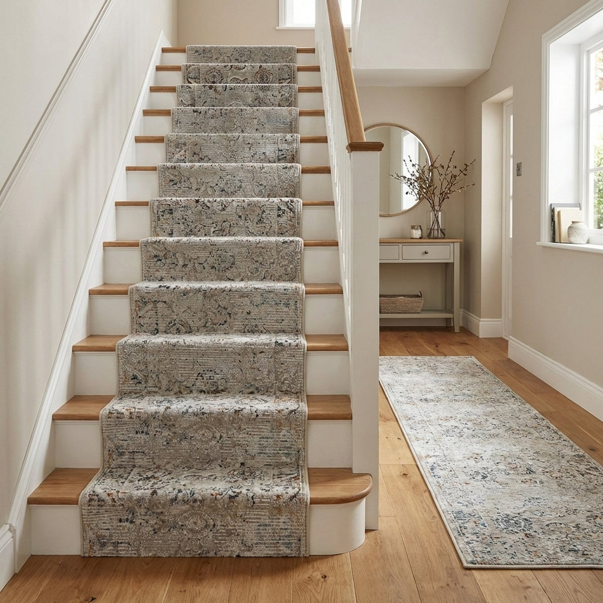 Reha Cream/Multi 1061-199 Stair Runner