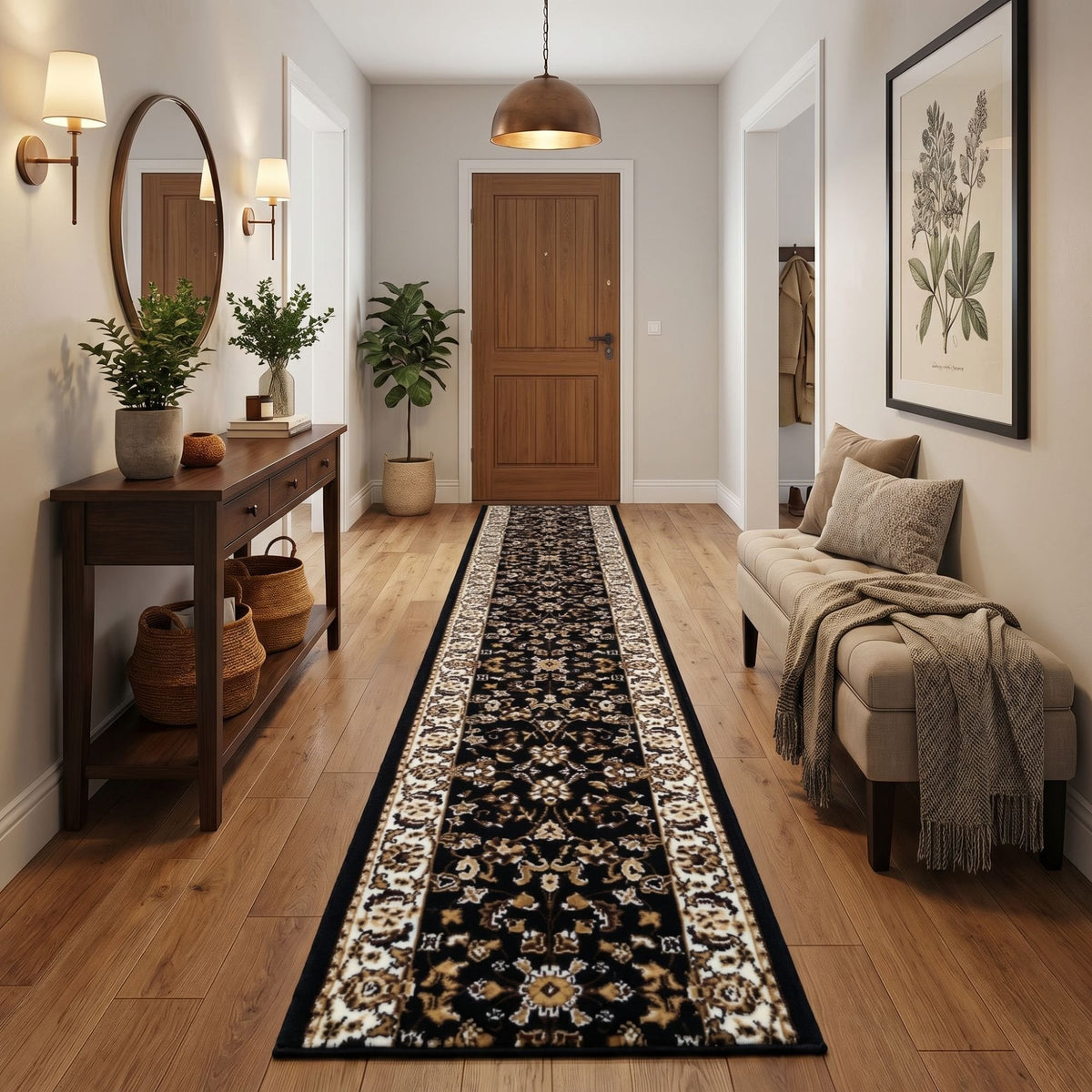 Persian Black  Hall Runner