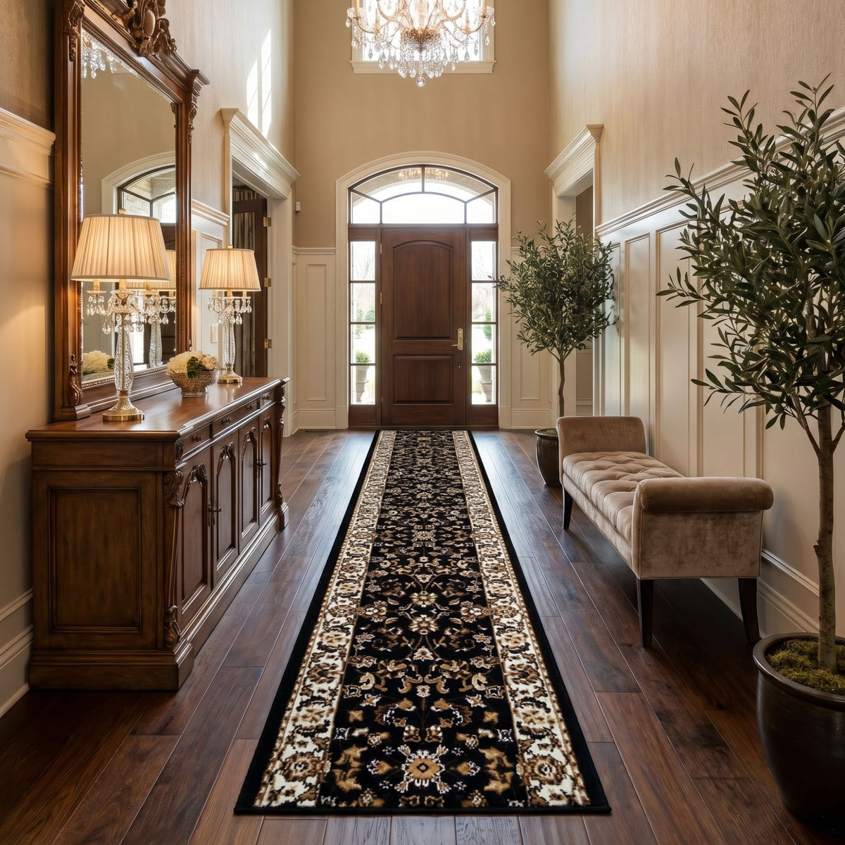 Persian Black  Hall Runner