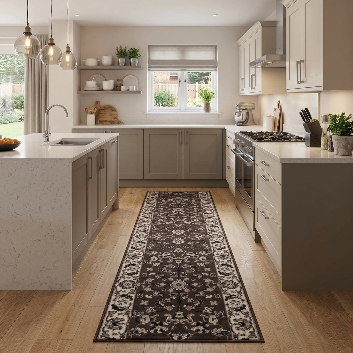 Persian Brown Kitchen Runner