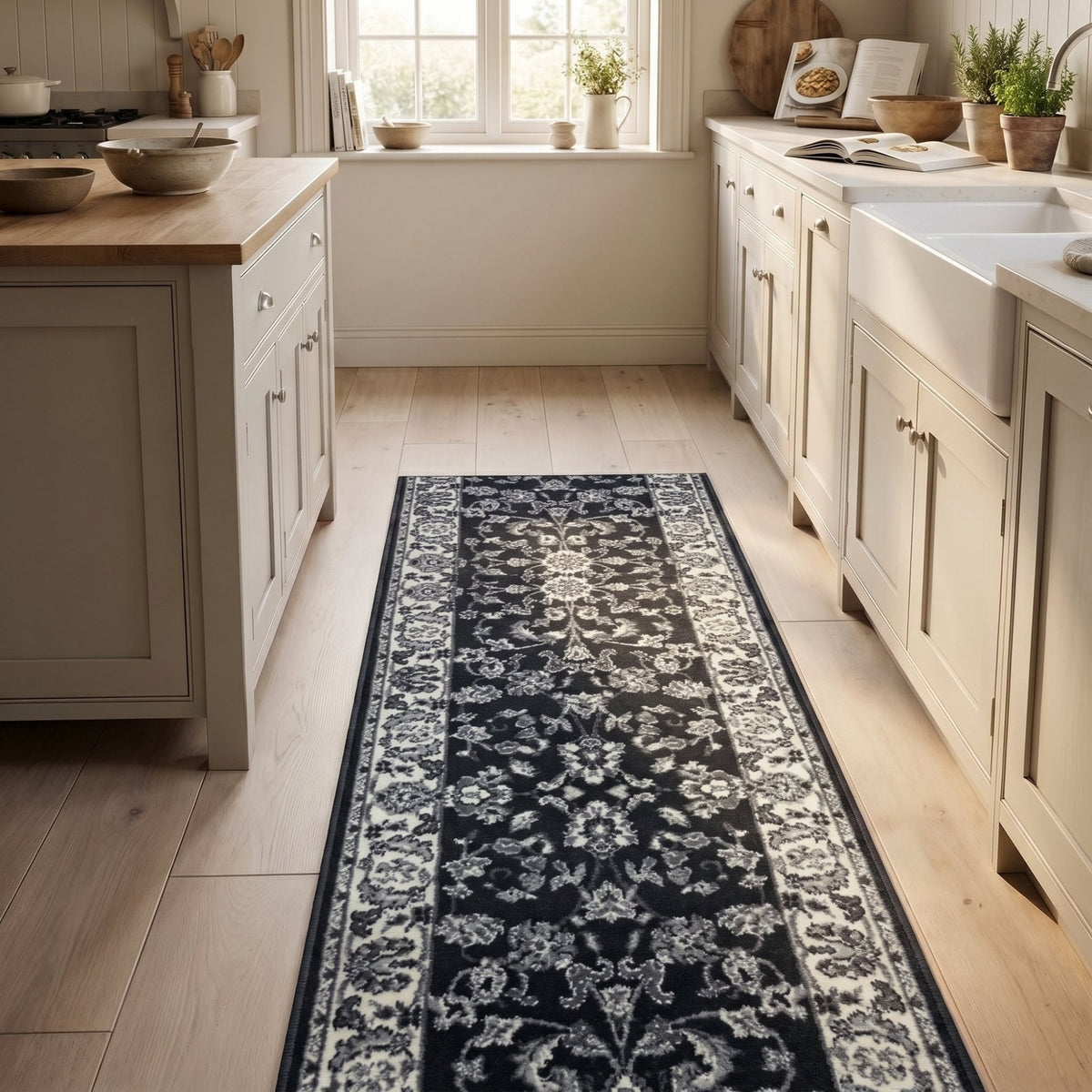 Persian Dark Grey Kitchen Runner