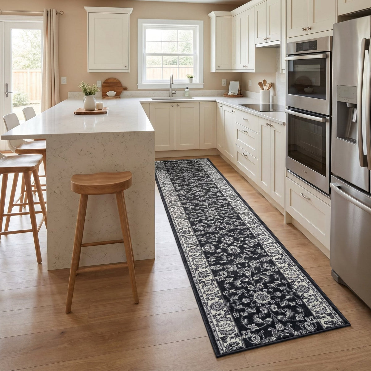 Persian Dark Grey Kitchen Runner