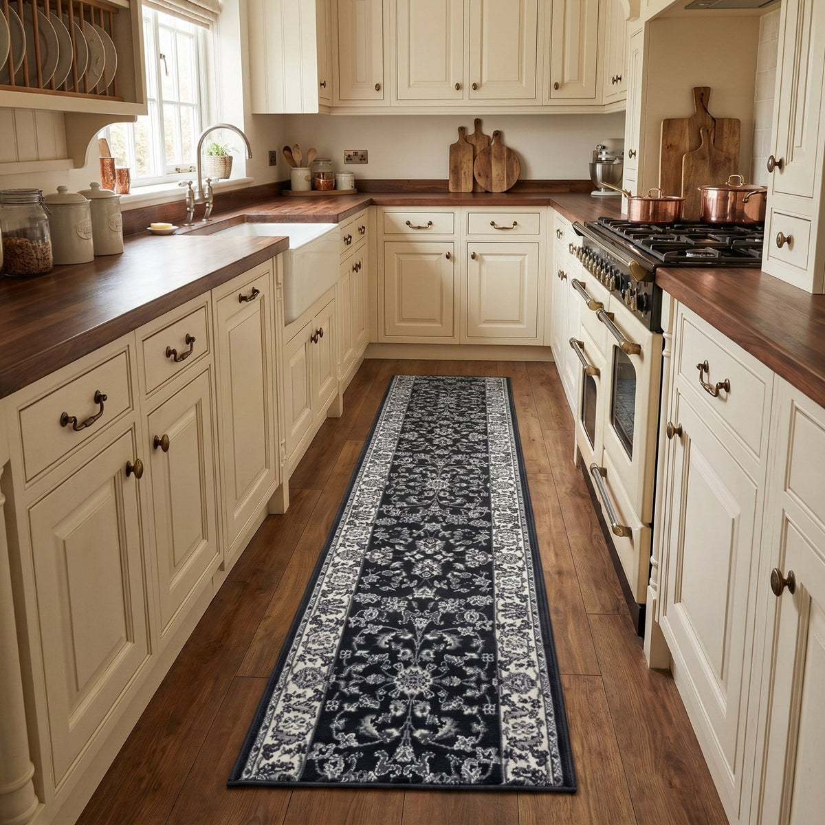Persian Dark Grey Kitchen Runner