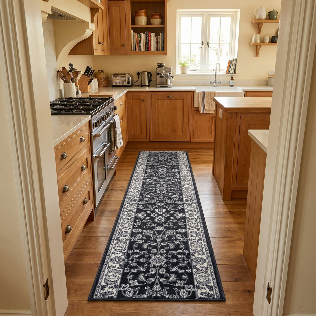 Persian Dark Grey Kitchen Runner