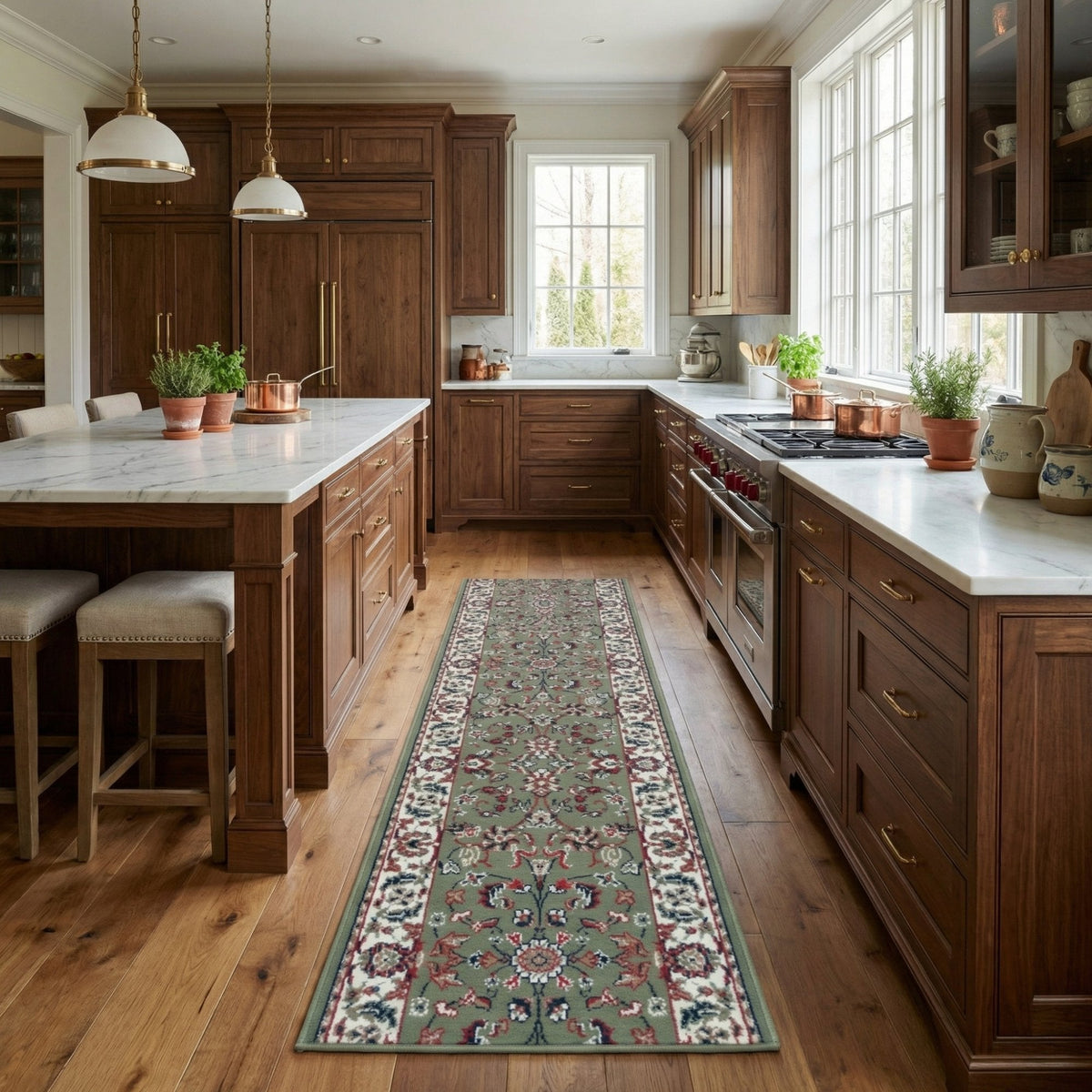 Persian Green Kitchen Runner
