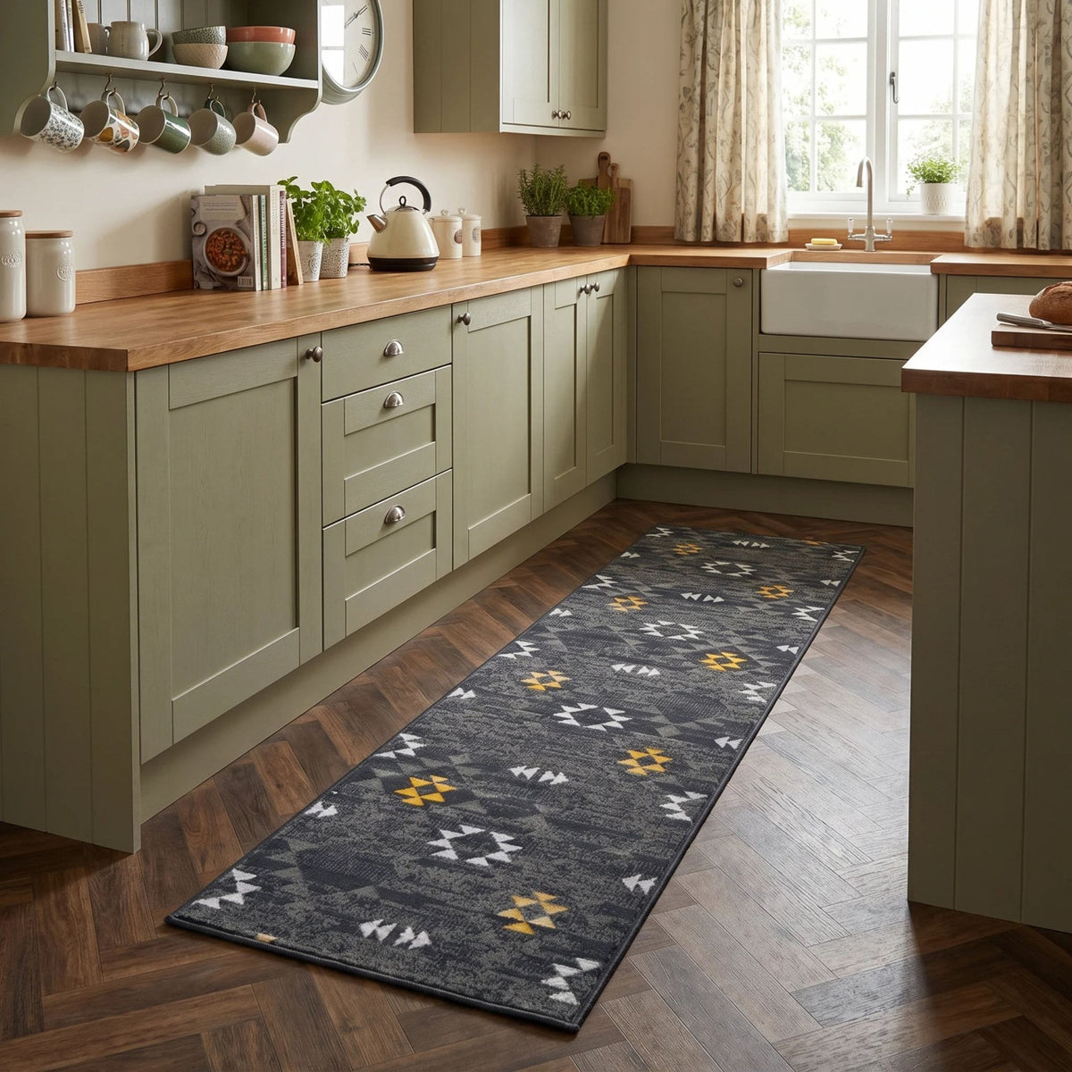 Andes Gray Kitchen Runner