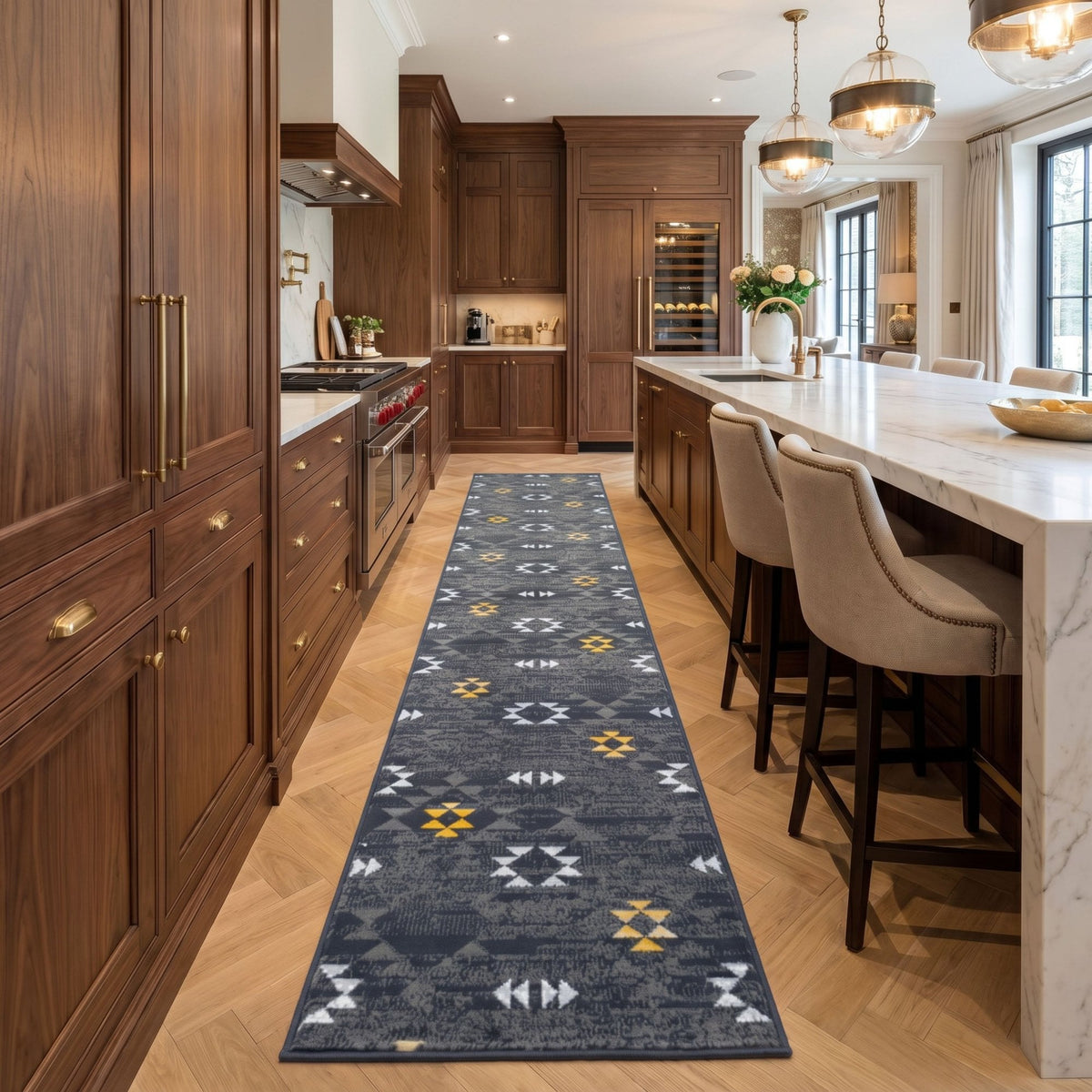 Andes Gray Kitchen Runner