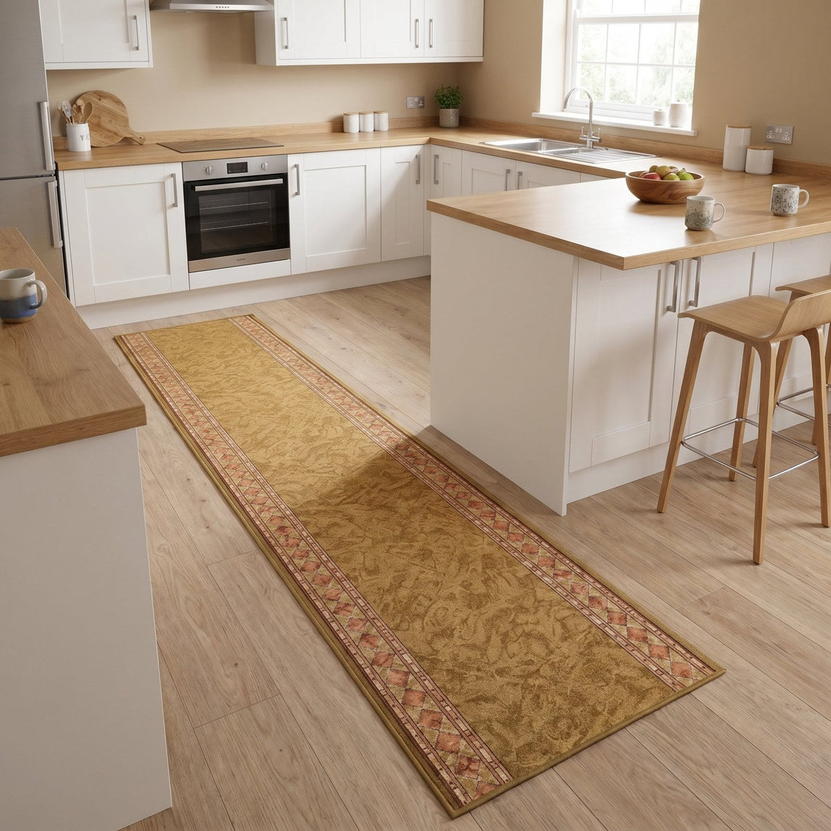 Cheops Beige Kitchen Carpet Runner