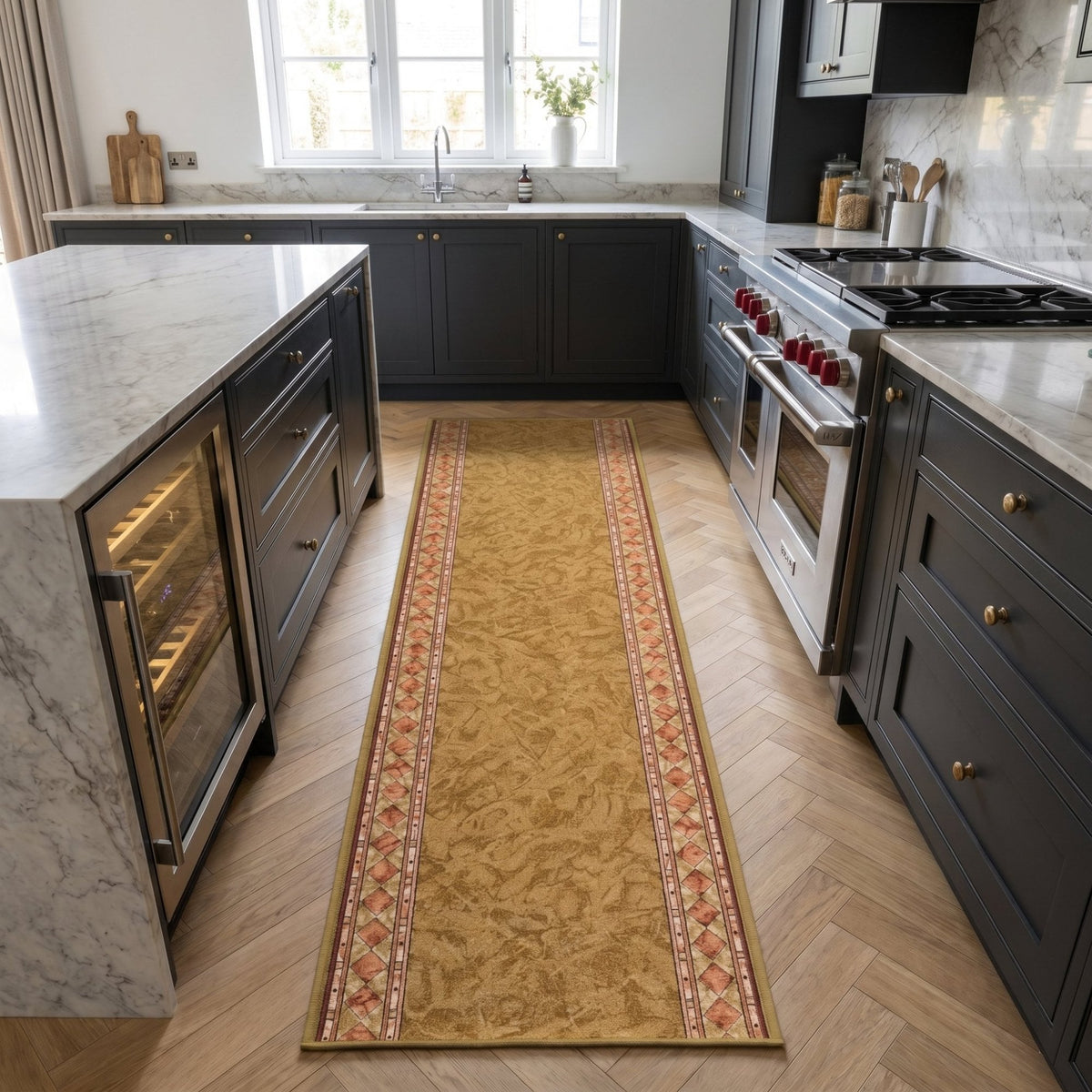 Cheops Beige Kitchen Carpet Runner
