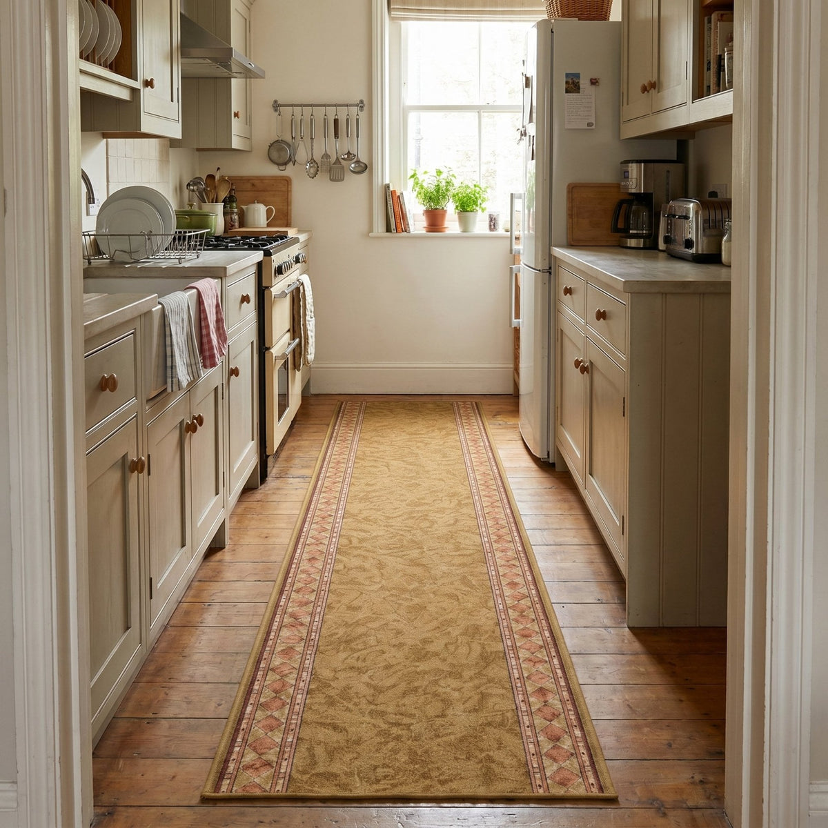 Cheops Beige Kitchen Carpet Runner