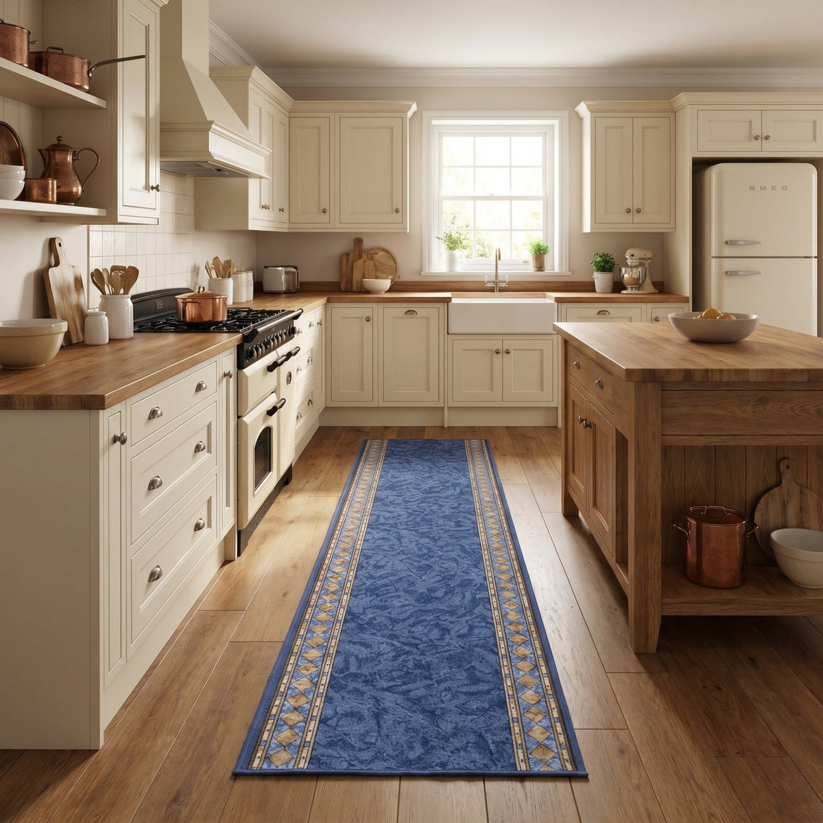 Cheops Blue Kitchen Carpet Runners