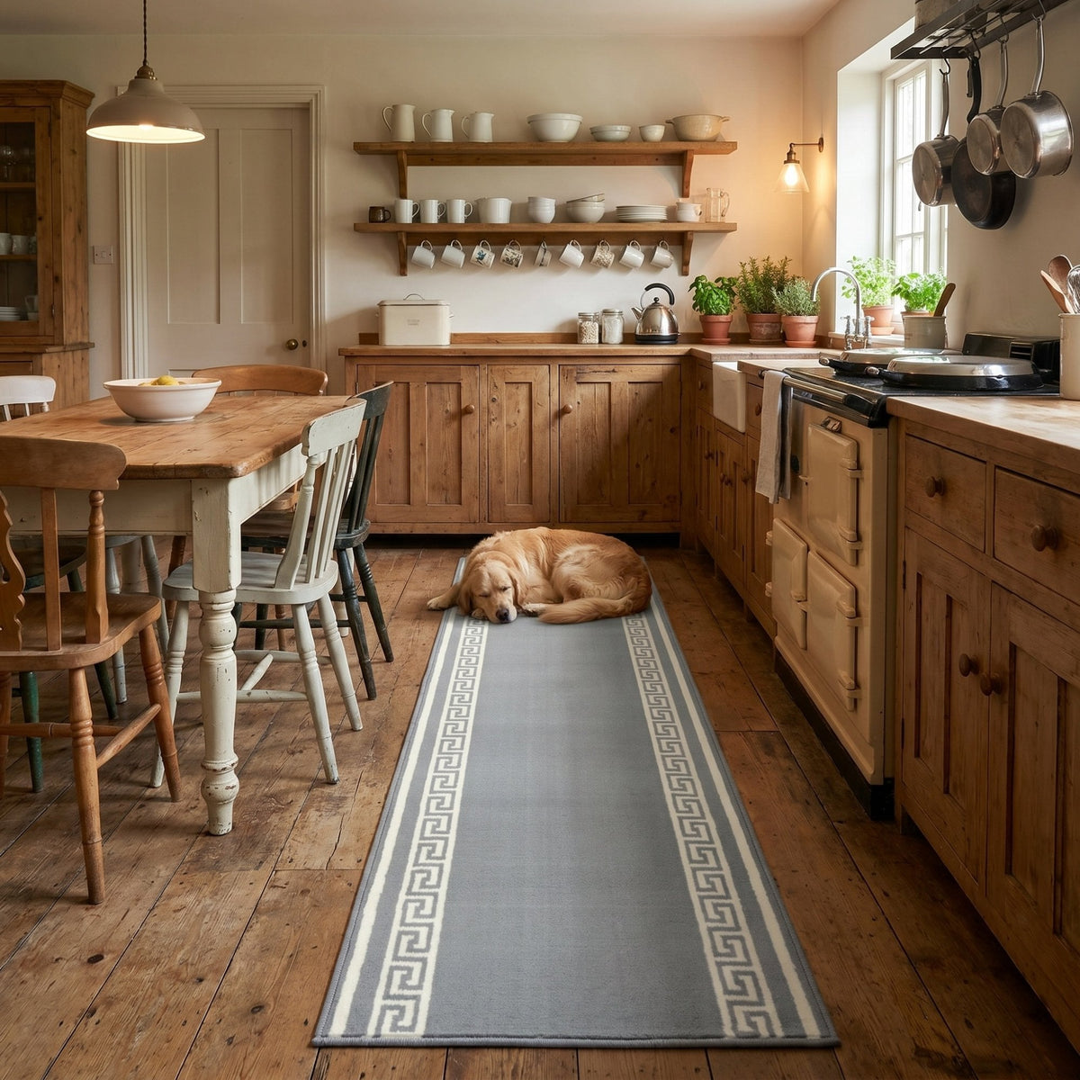 Key Light Grey Kitchen Runner