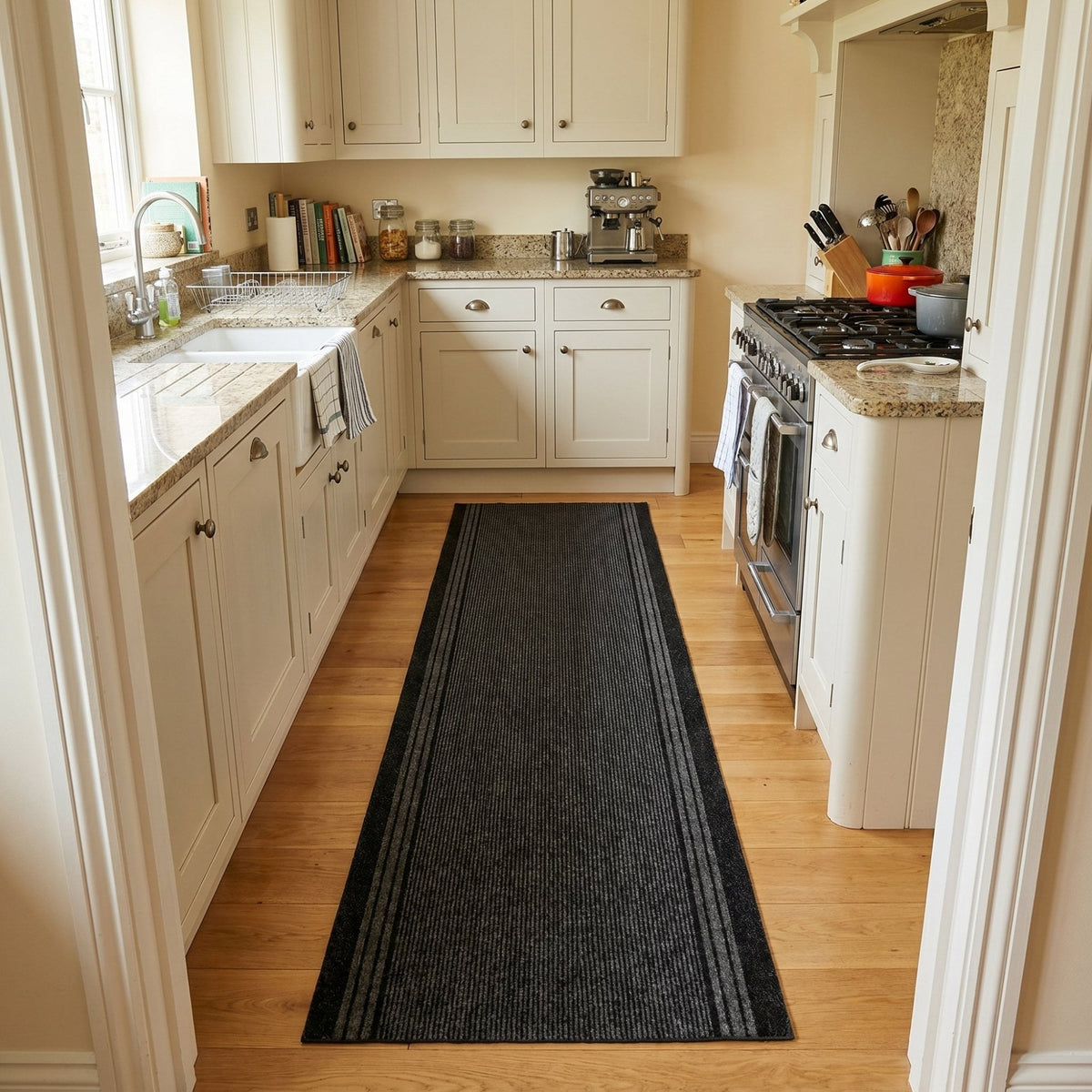 Inca Noir Tapis de Cuisine