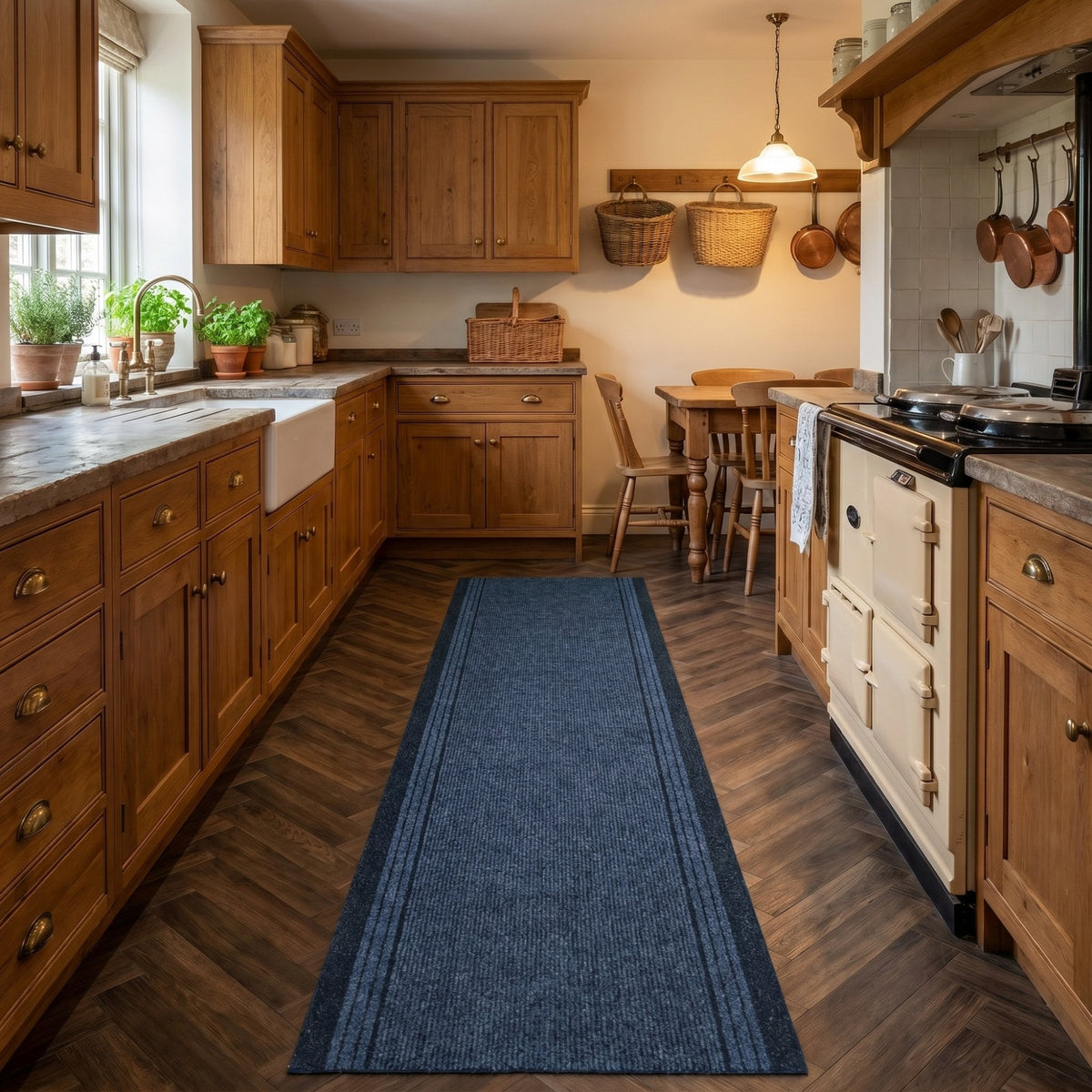 Inca Bleu Tapis de Cuisine
