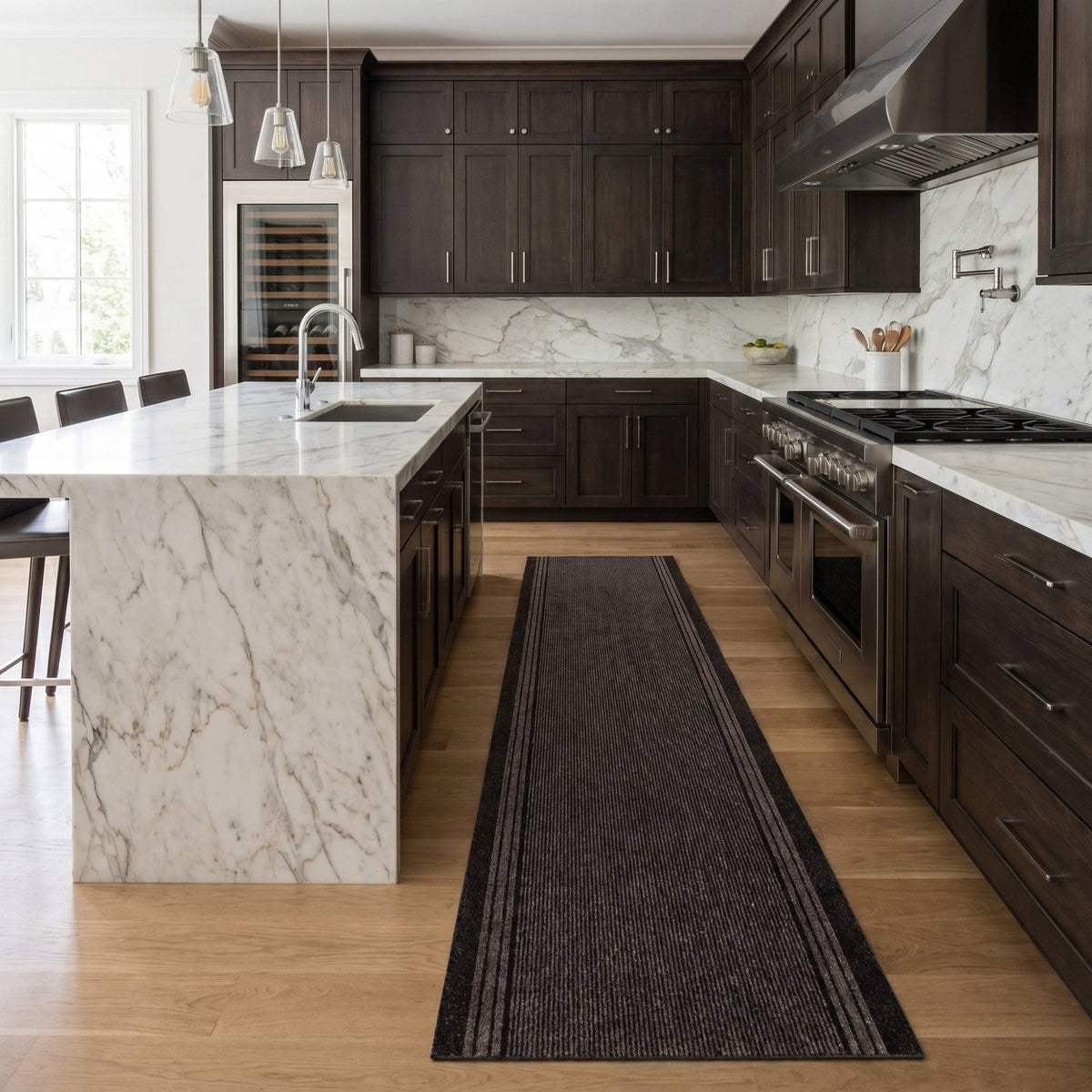 Inca Marron Tapis de Cuisine