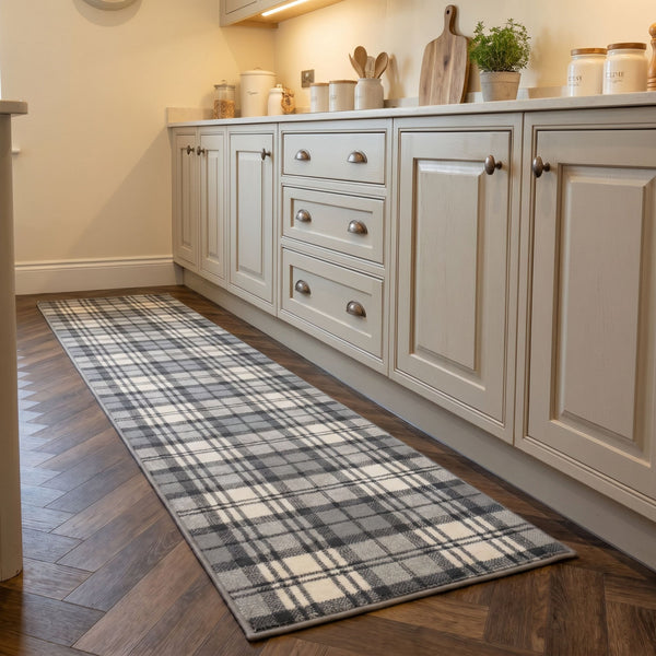 Tartan Grey Kitchen Runner