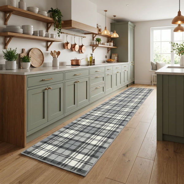 Tartan Grey Kitchen Runner