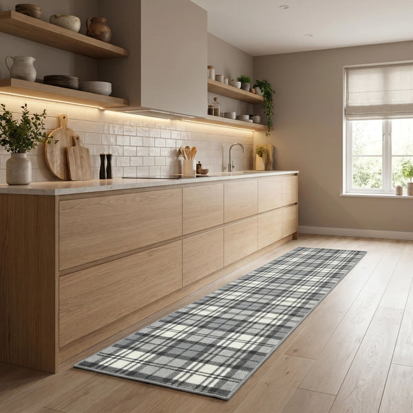 Tartan Grey Kitchen Runner