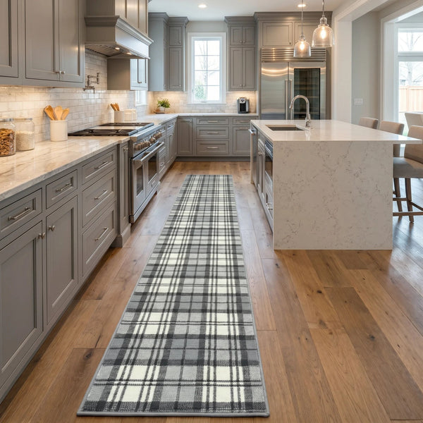 Tartan Grey Kitchen Runner