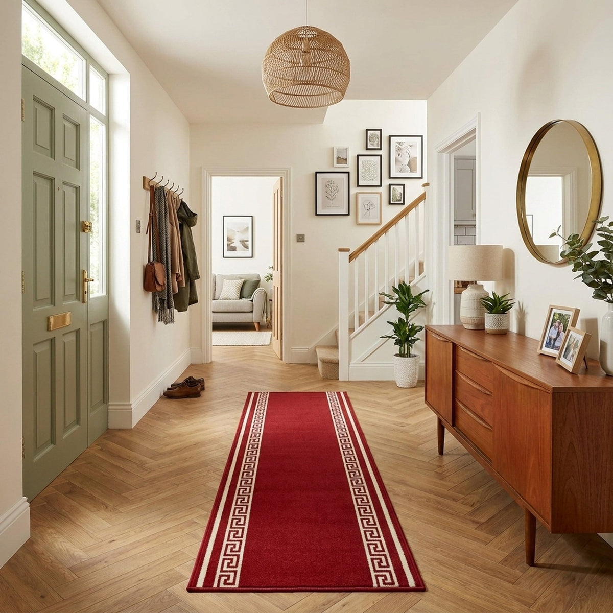Key Red  Hall Runner