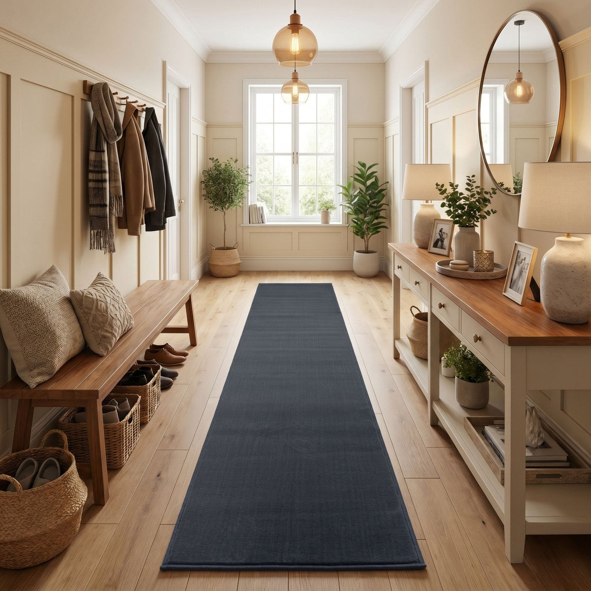 Plain D. Grey  Hall Runner