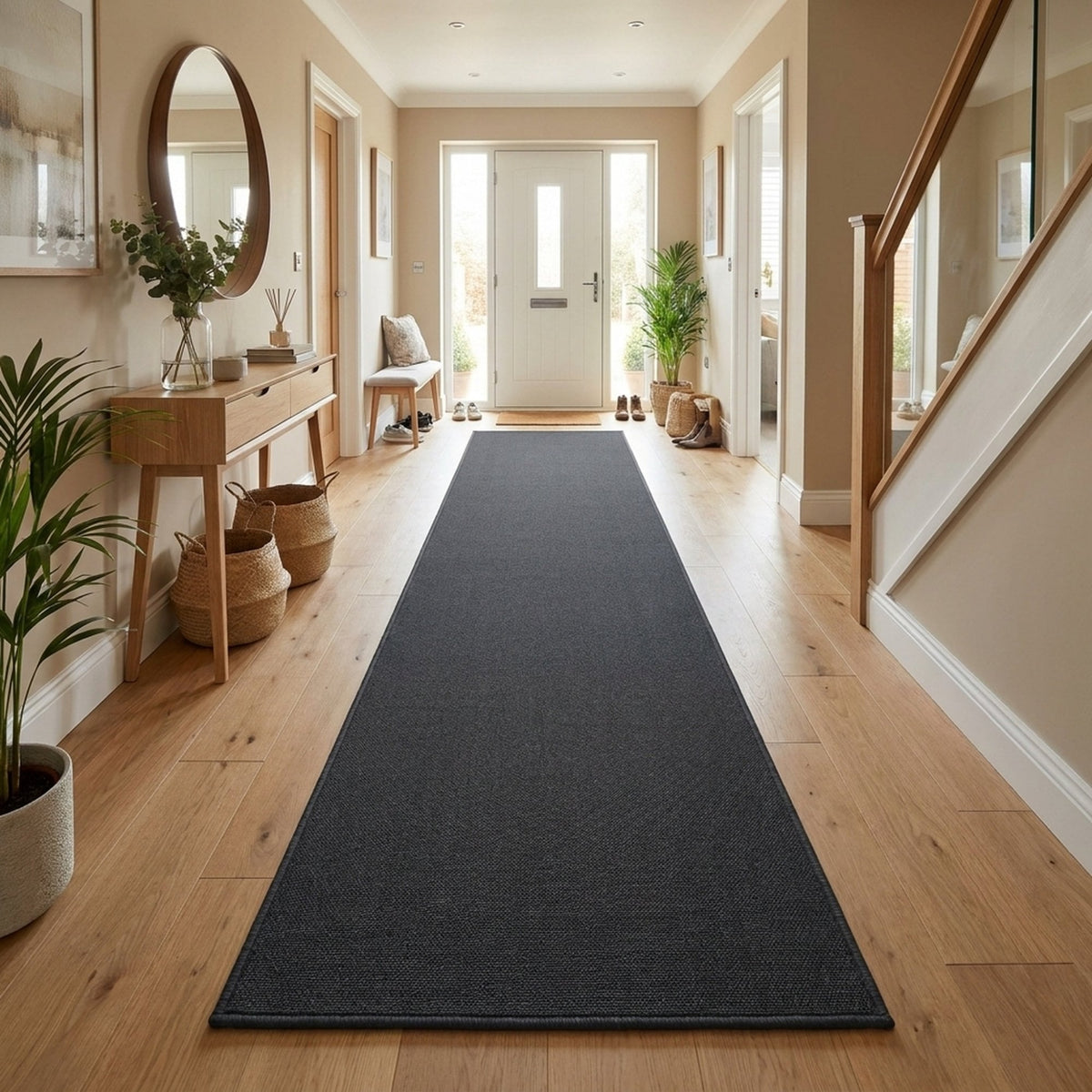 Plain D. Grey  Hall Runner