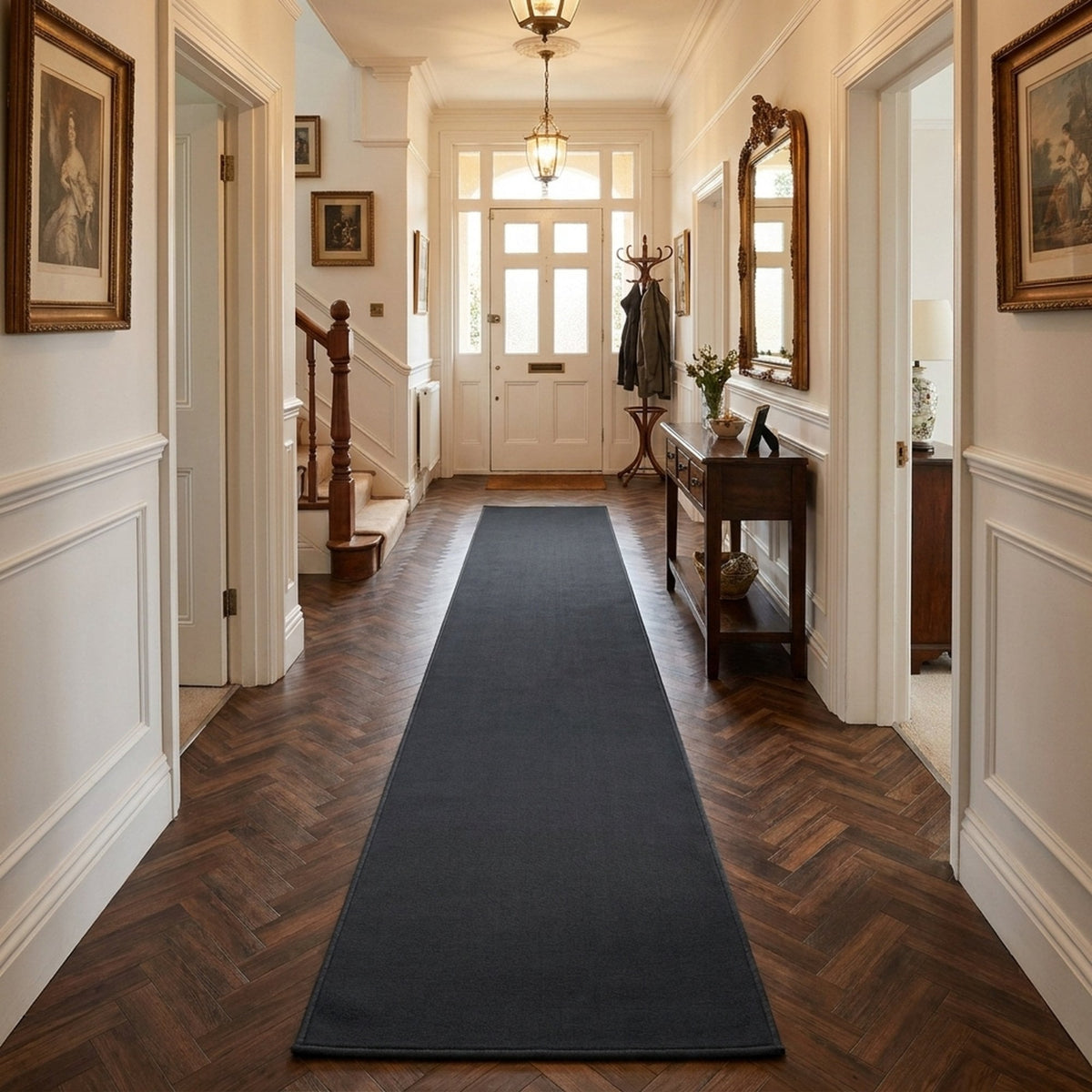 Plain D. Grey  Hall Runner