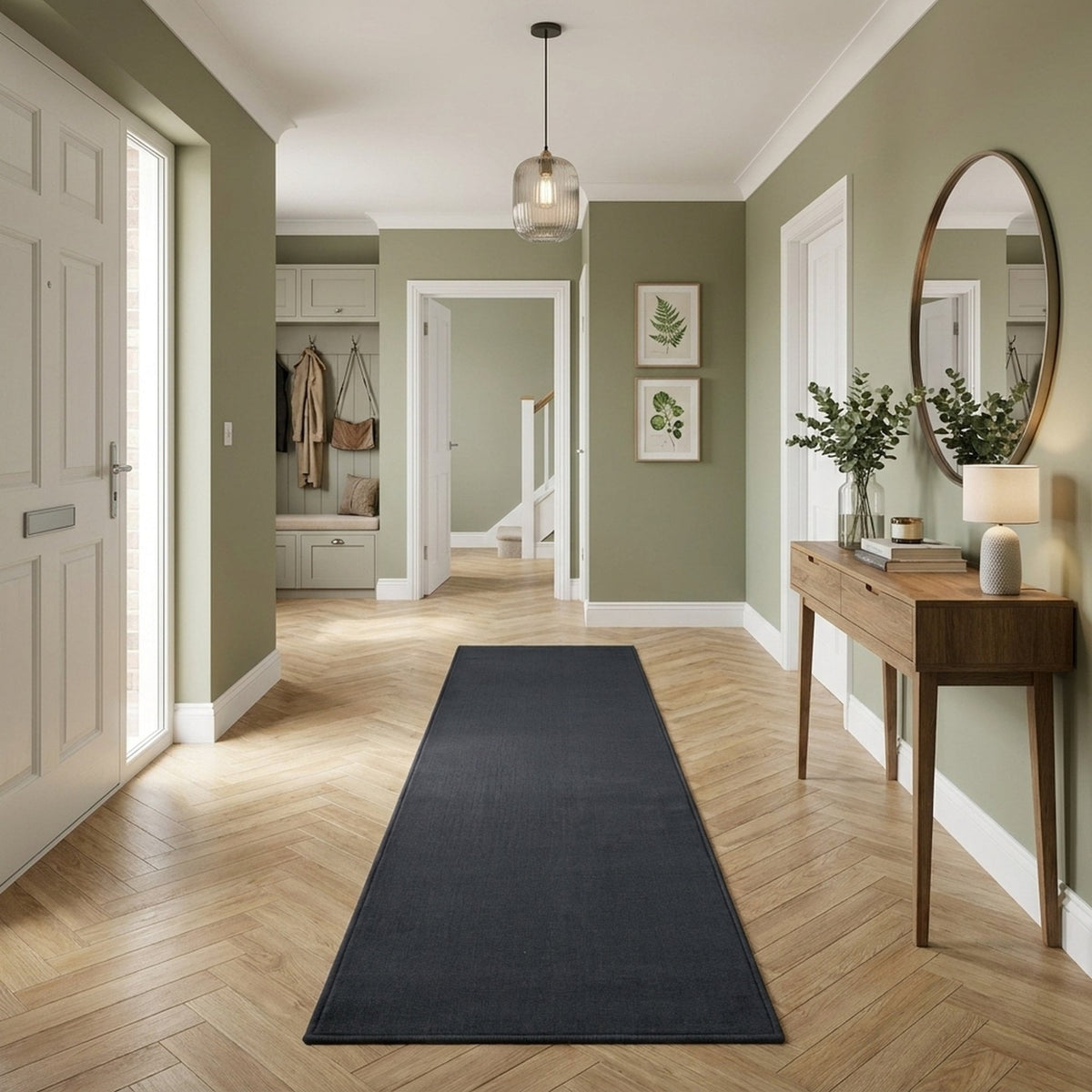 Plain D. Grey  Hall Runner