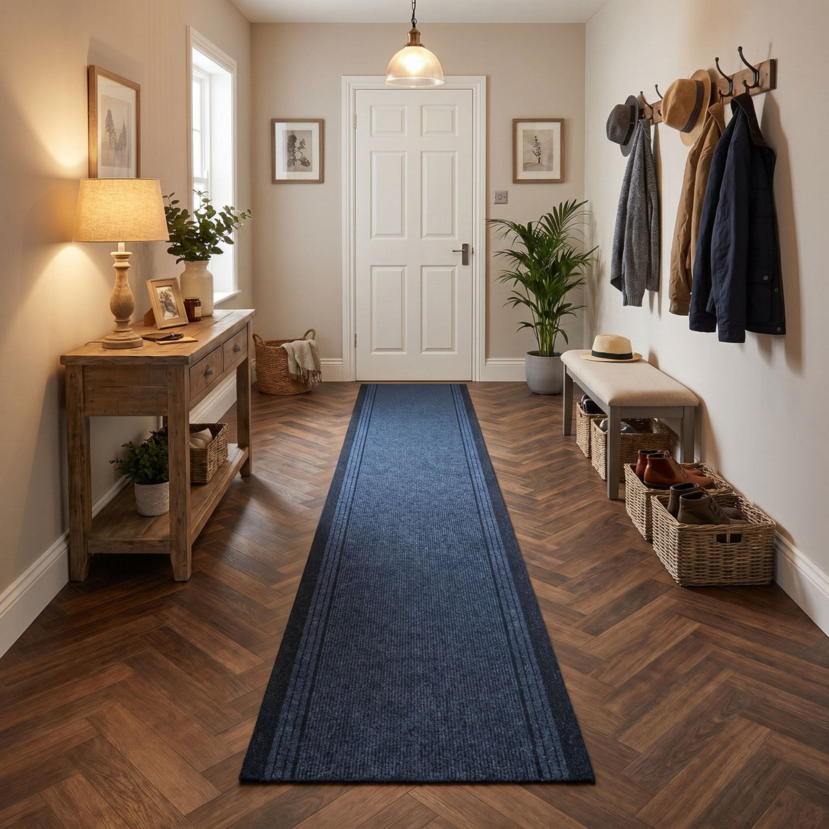 Inca Bleu Tapis de couloir