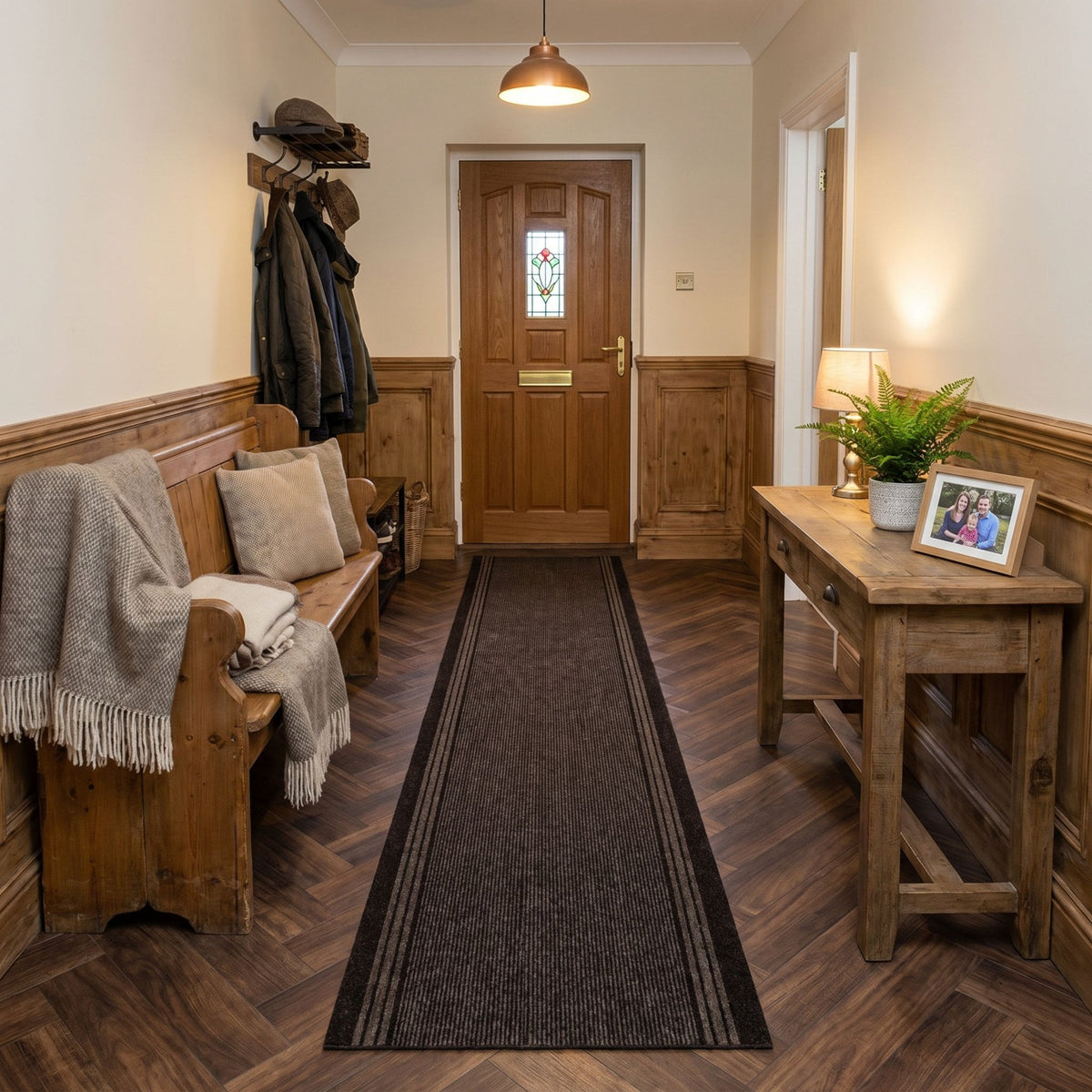 Inca Marron Tapis de couloir