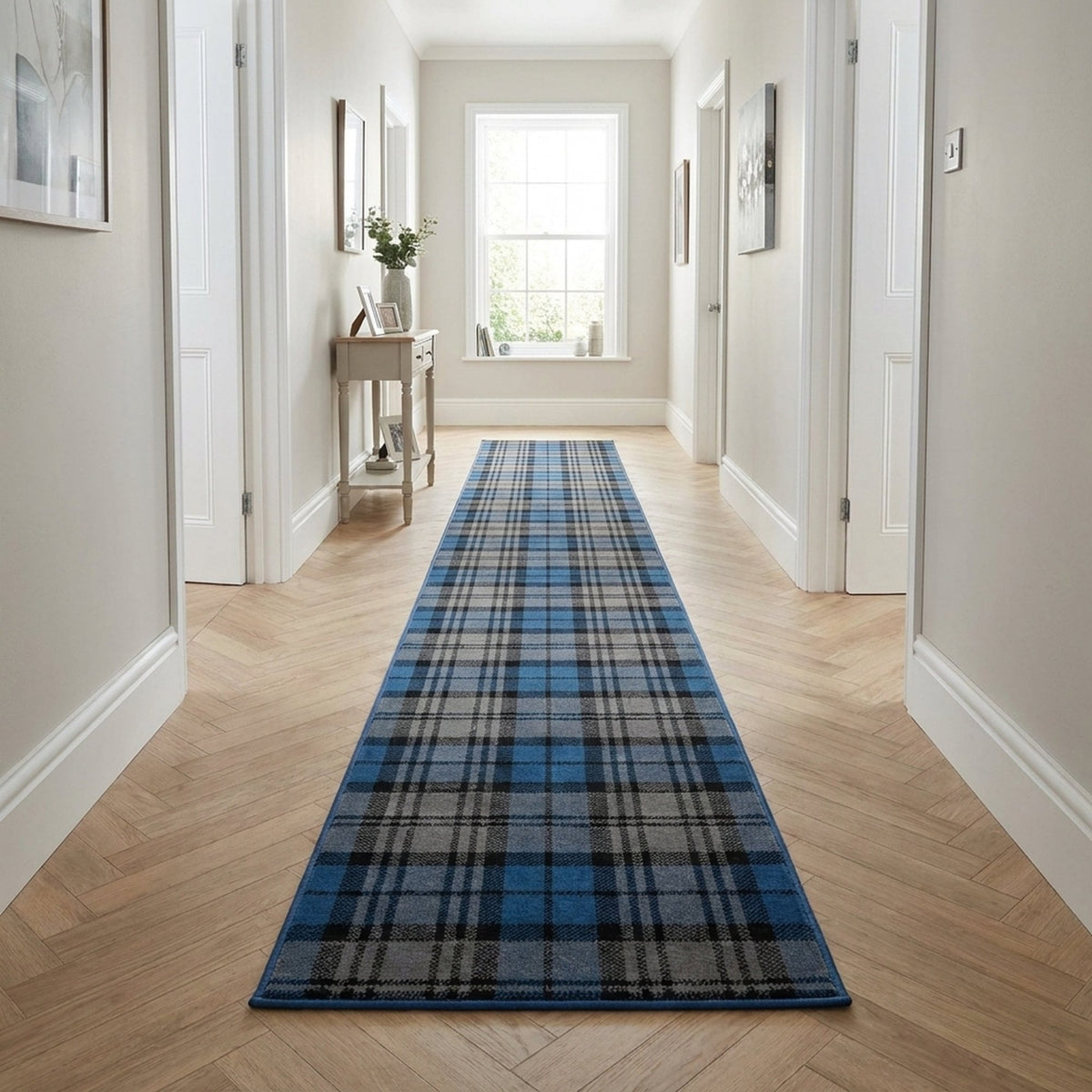 Tartan Blue  Hall Runner