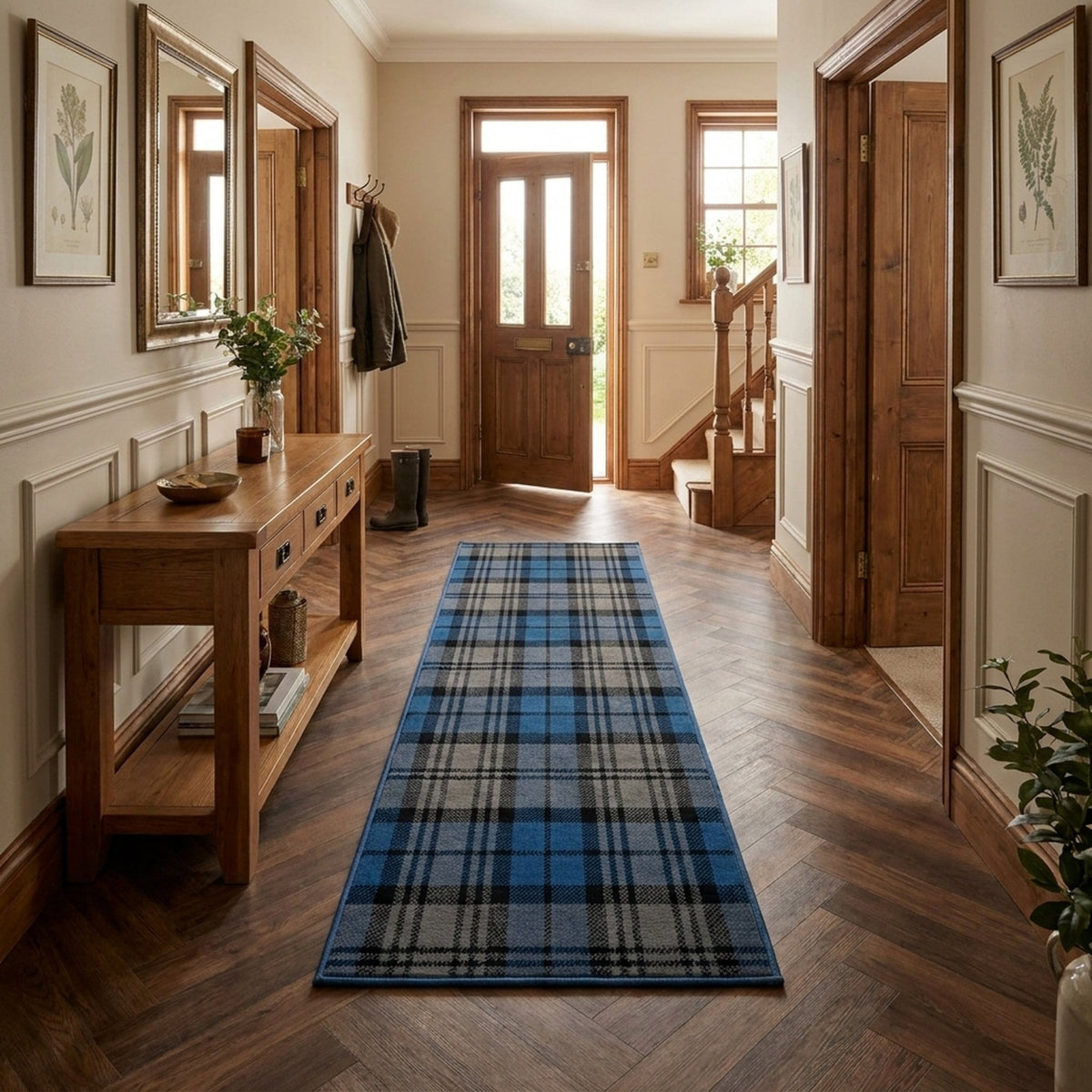 Tartan Blue  Hall Runner