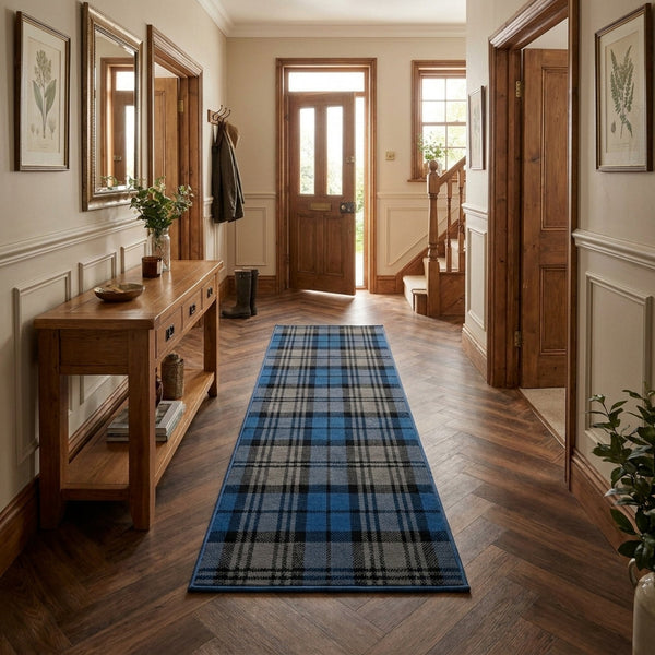 Tartan Blue  Hall Runner