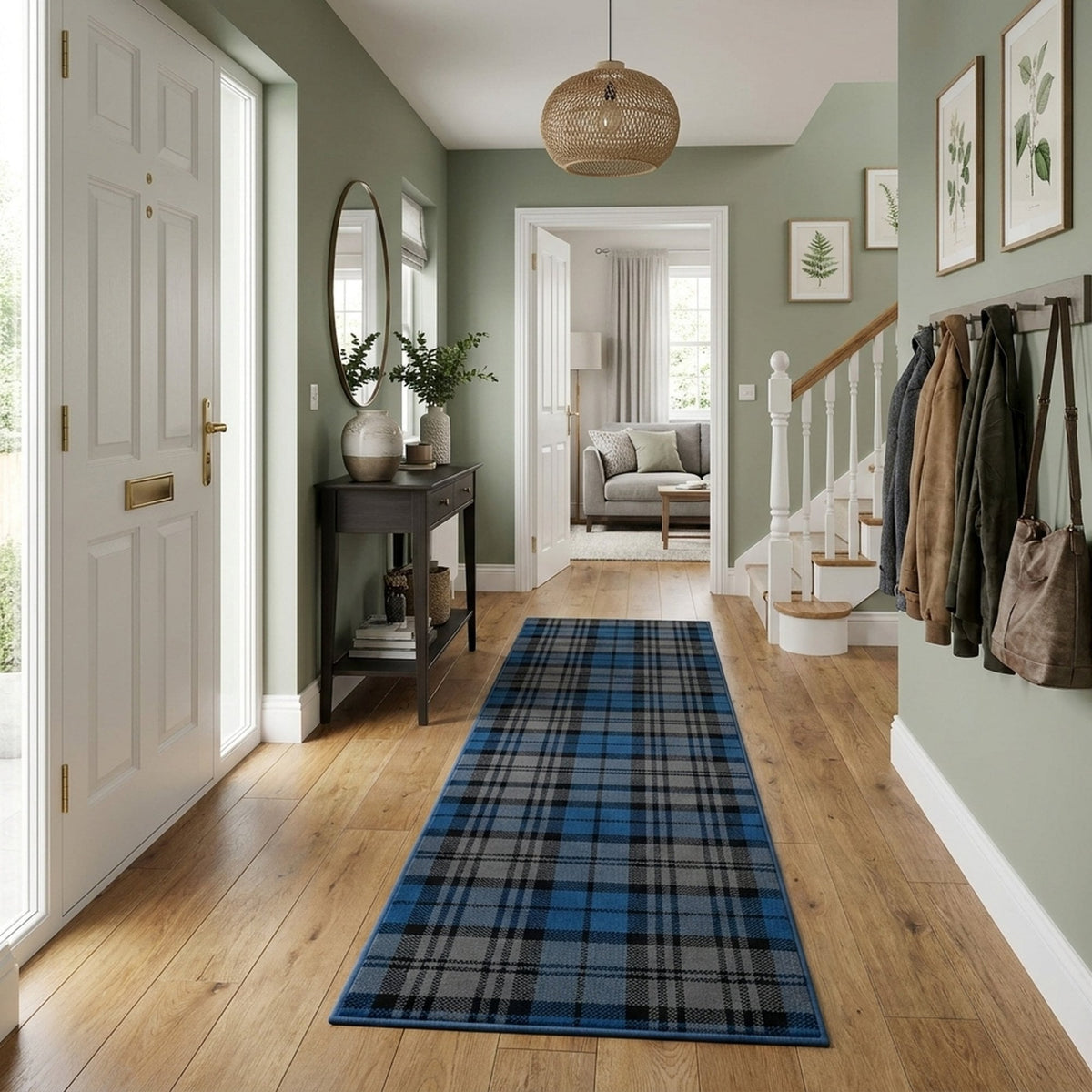 Tartan Blue  Hall Runner