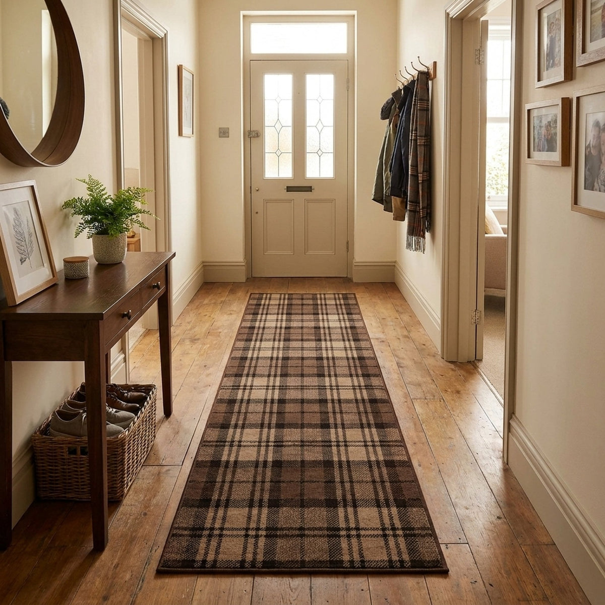 Tartan Brown  Hall Runner