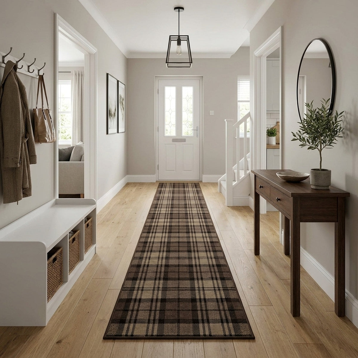 Tartan Brown  Hall Runner