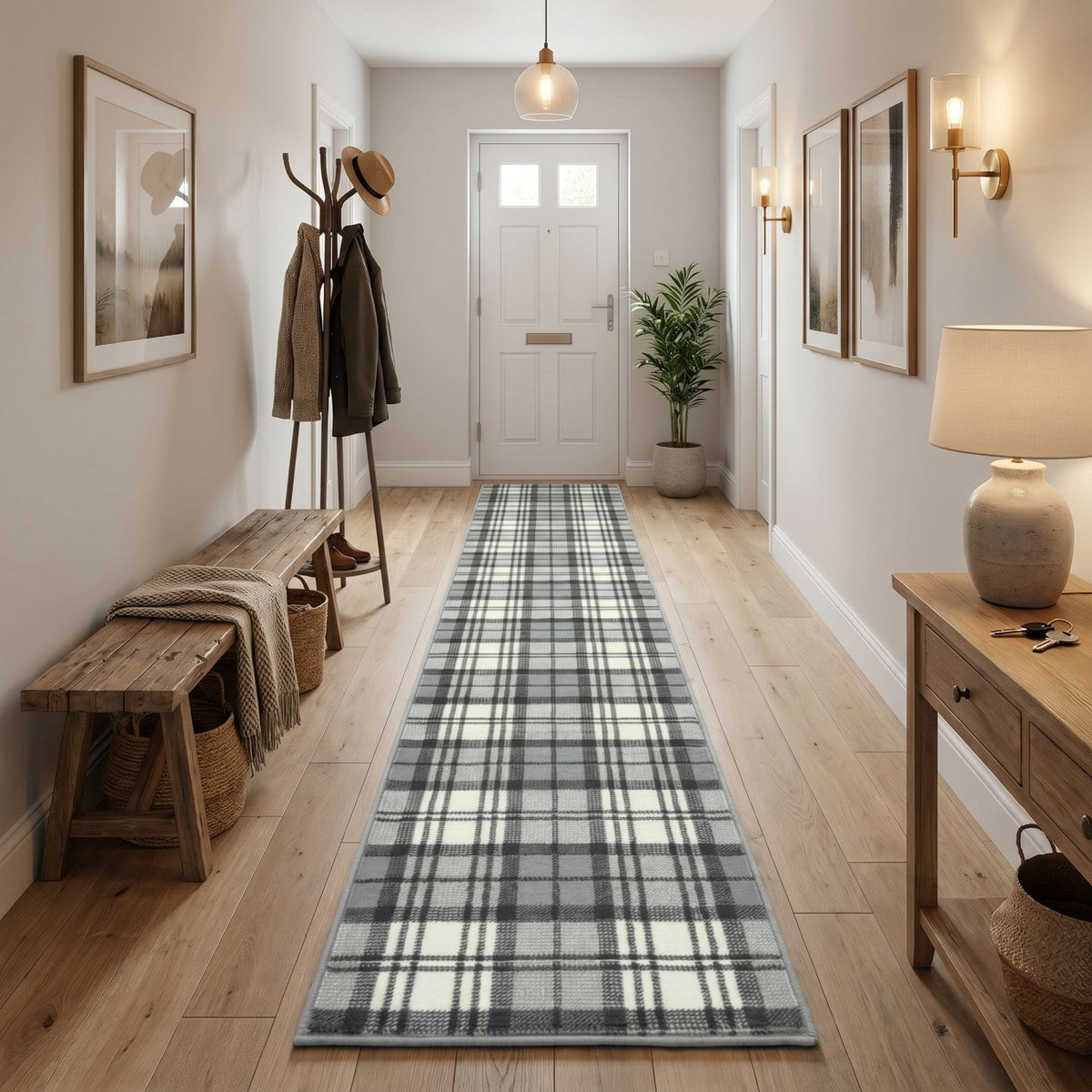 Tartan Grey Tapis de couloir