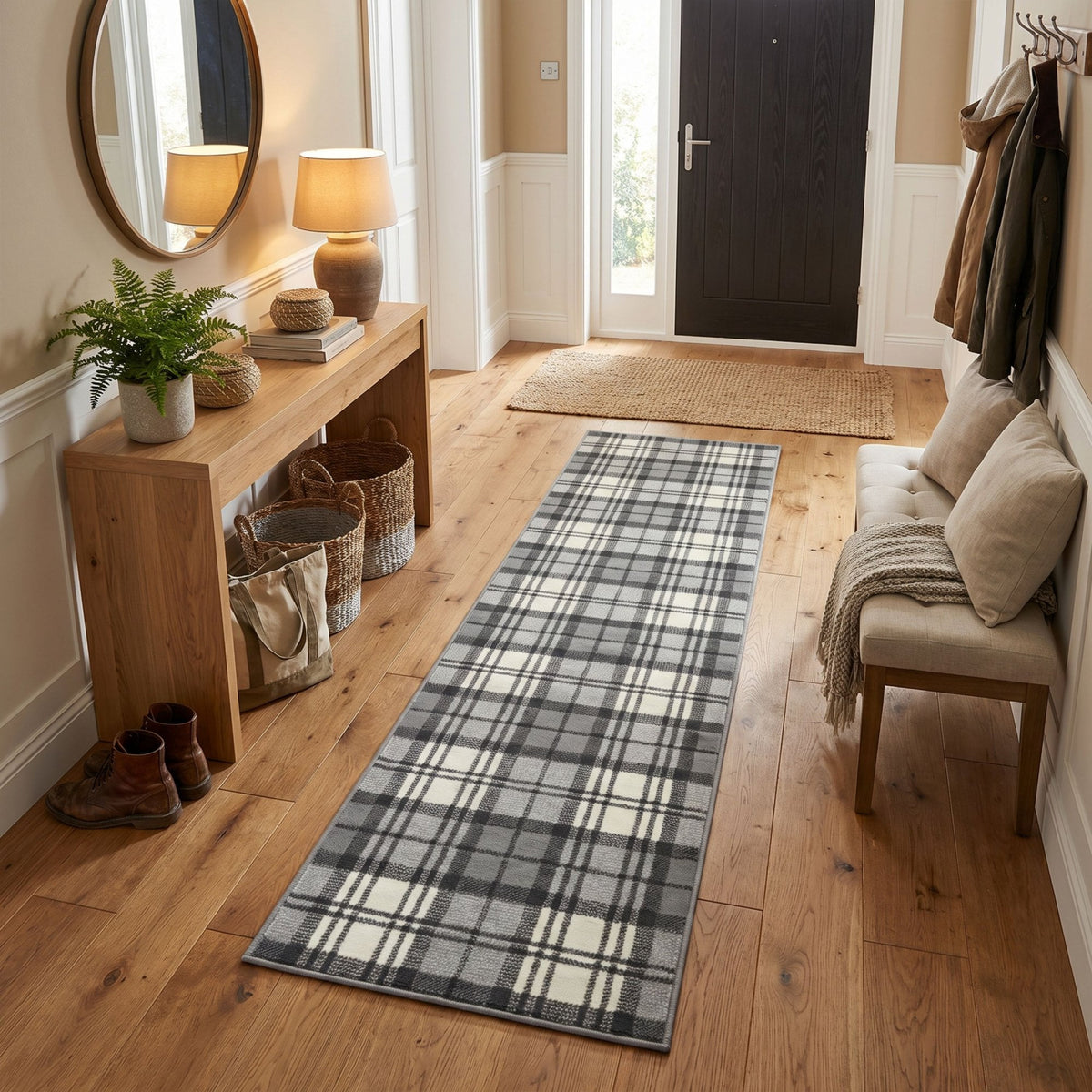 Tartan Grey Tapis de couloir