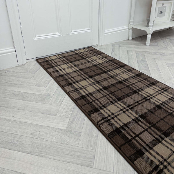 Tartan Brown  Hall Runner