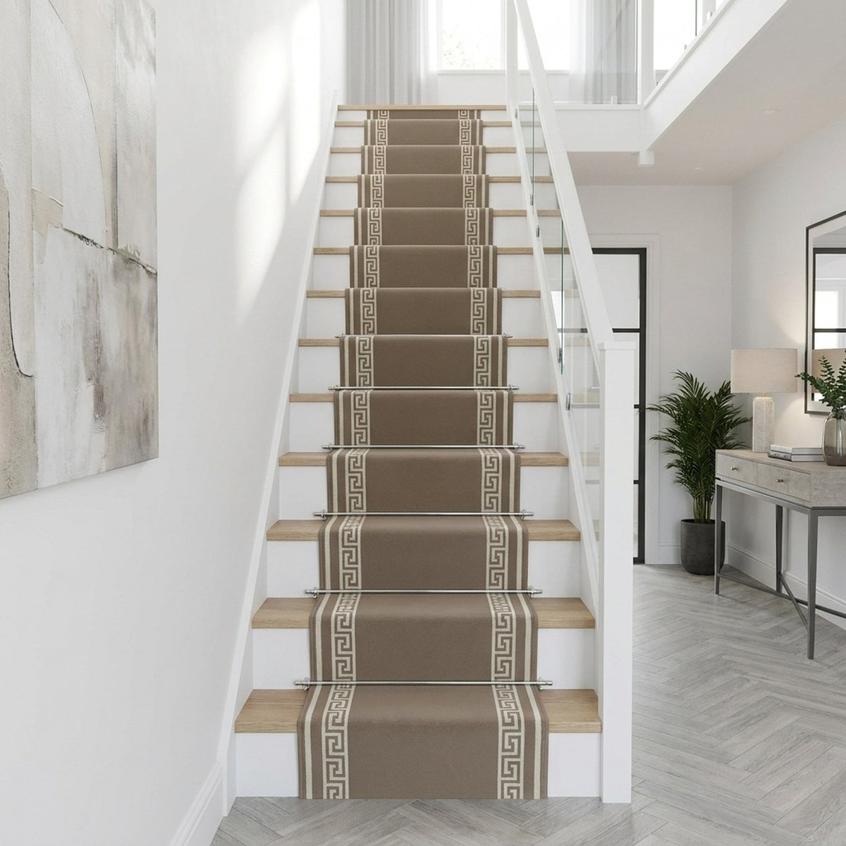 Key Light Brown Stair Runner