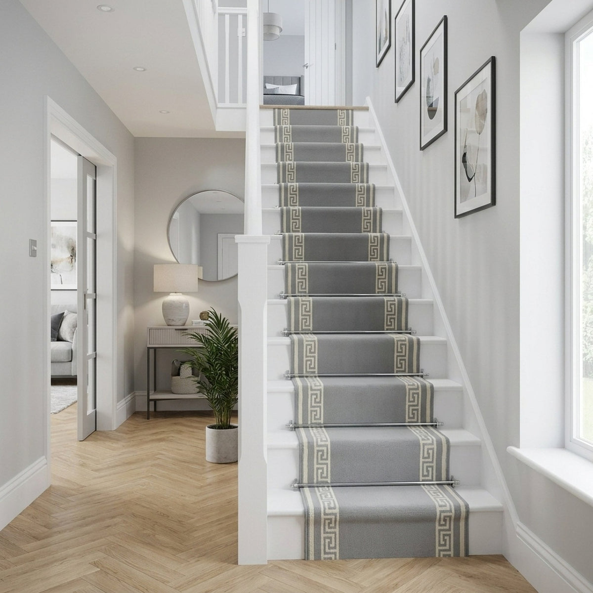 Key Light Grey Stair Runner